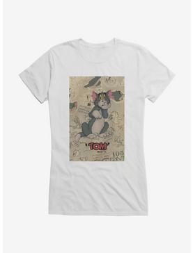 Tom And Jerry Tom Cat Sketch Girls T-Shirt, WHITE, hi-res
