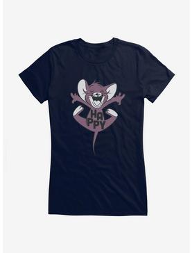 Tom And Jerry Happy Jerry Mouse Girls T-Shirt, NAVY, hi-res