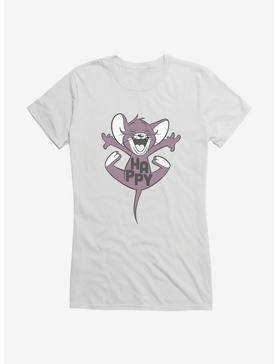 Tom And Jerry Happy Jerry Mouse Girls T-Shirt, WHITE, hi-res