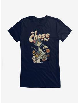 Tom And Jerry Retro The Chase Girls T-Shirt, NAVY, hi-res