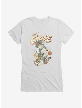 Tom And Jerry Retro The Chase Girls T-Shirt, WHITE, hi-res