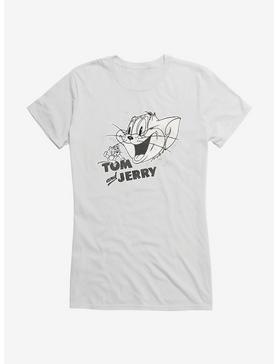 Tom And Jerry Vintage Sketch Girls T-Shirt, WHITE, hi-res