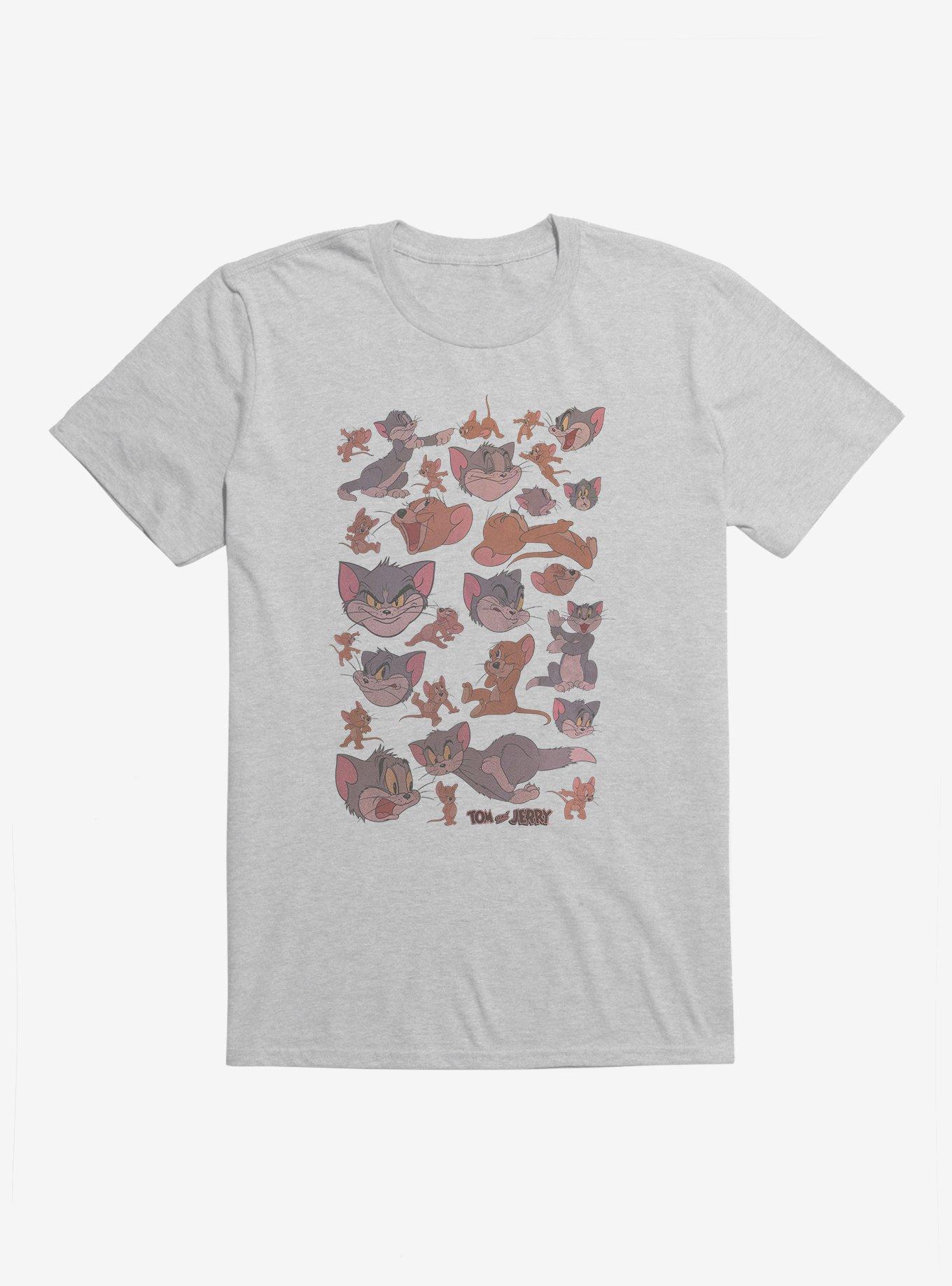 Tom And Jerry Strike A Pose T-Shirt, HEATHER GREY, hi-res