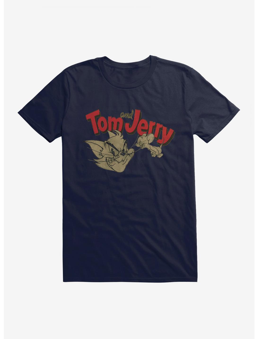 Tom And Jerry Retro Portrait T-Shirt, NAVY, hi-res