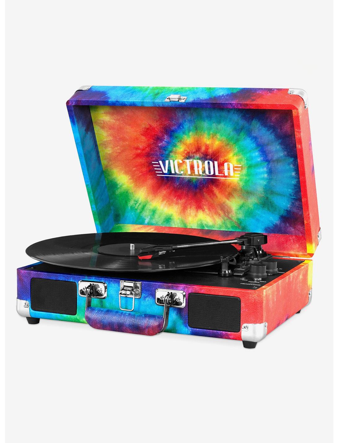 Victrola Bluetooth Suitcase Record Player With 3-Speed Turntable - Tie Dye, , hi-res