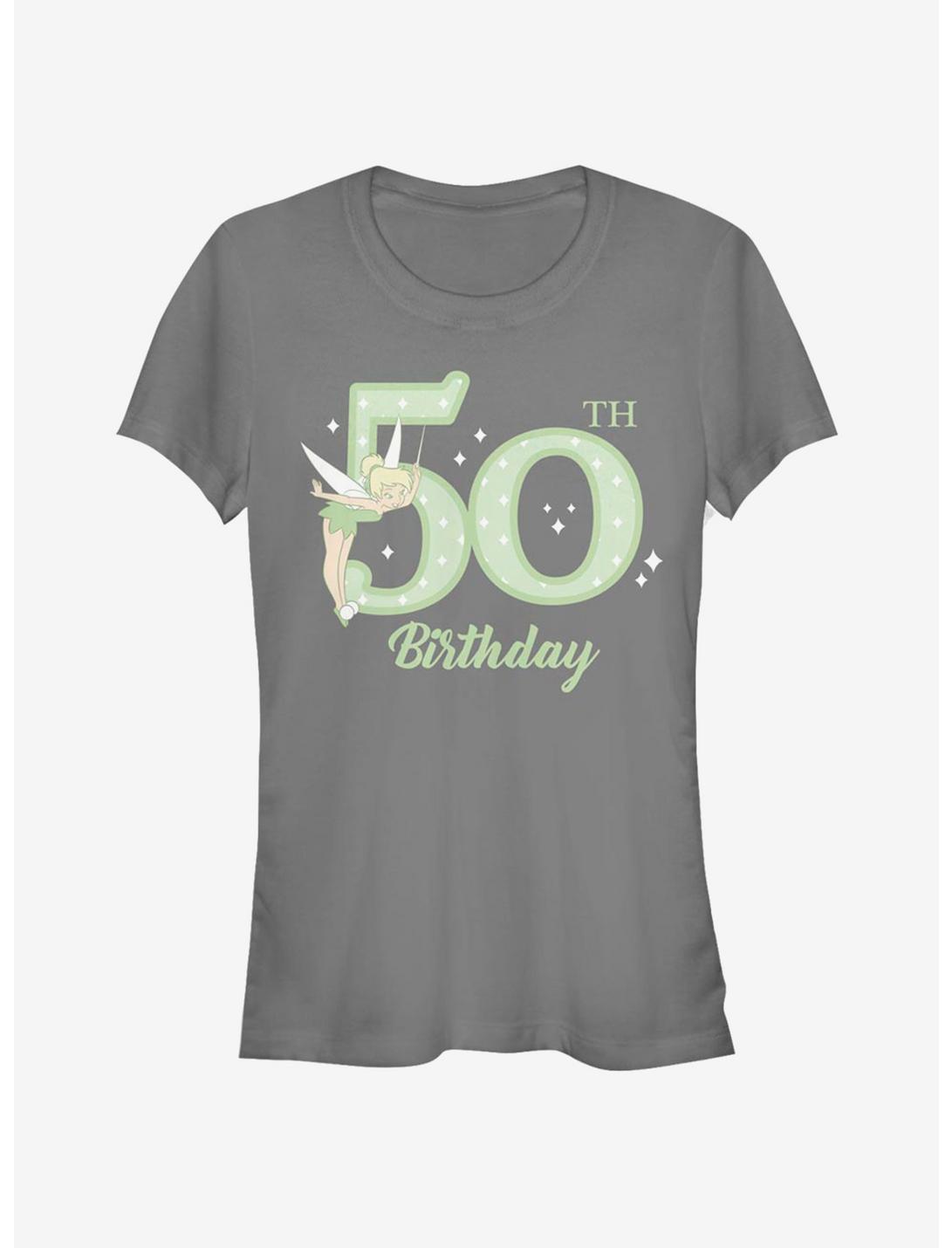 Disney Peter Pan Tinker Bell 50Th Birthday Girls T-Shirt, CHARCOAL, hi-res