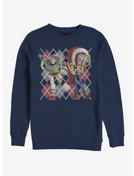 Disney Pixar Toy Story Argyle Christmas Crew Sweatshirt, , hi-res