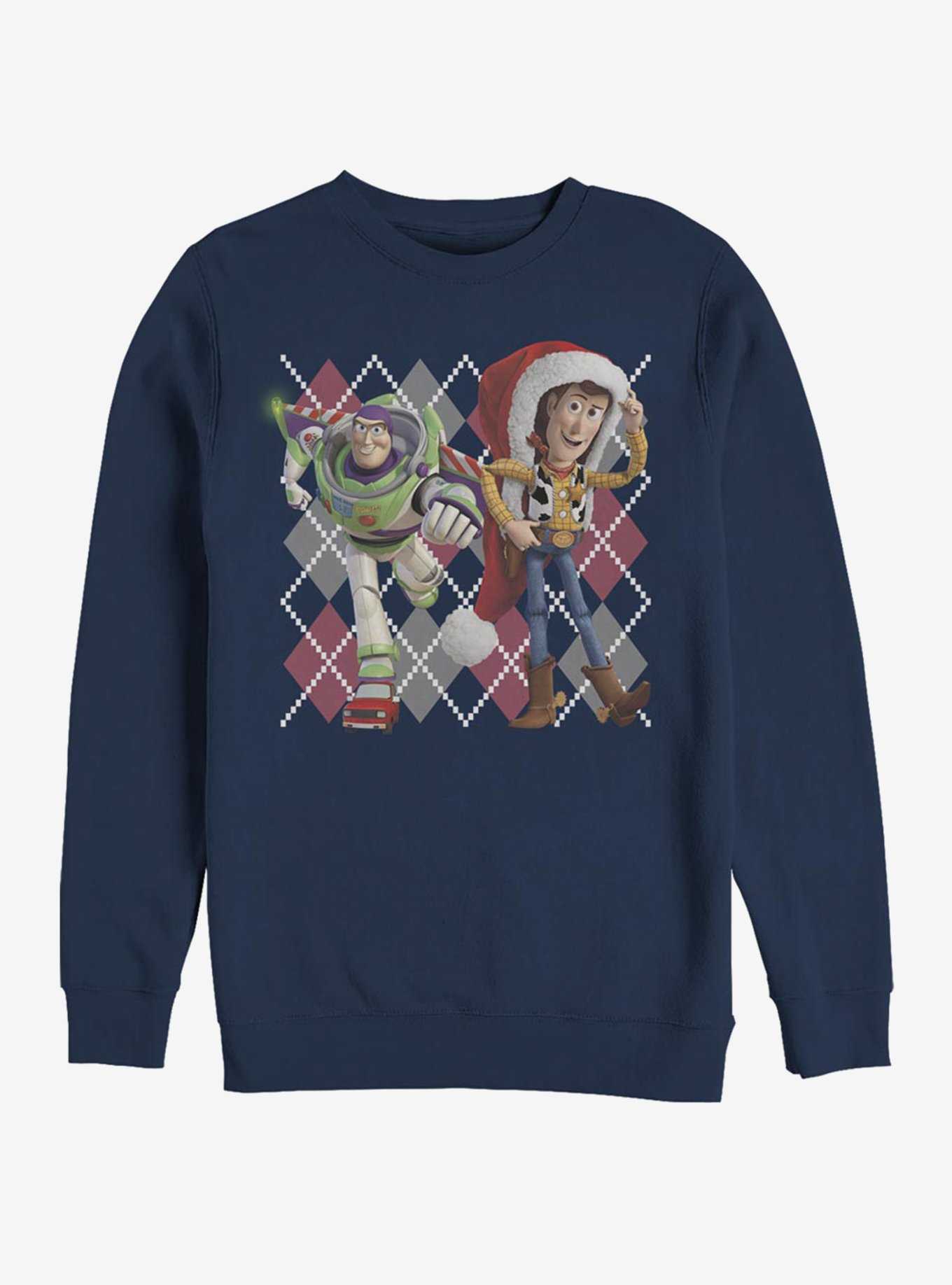 Disney Pixar Toy Story Argyle Christmas Crew Sweatshirt, , hi-res