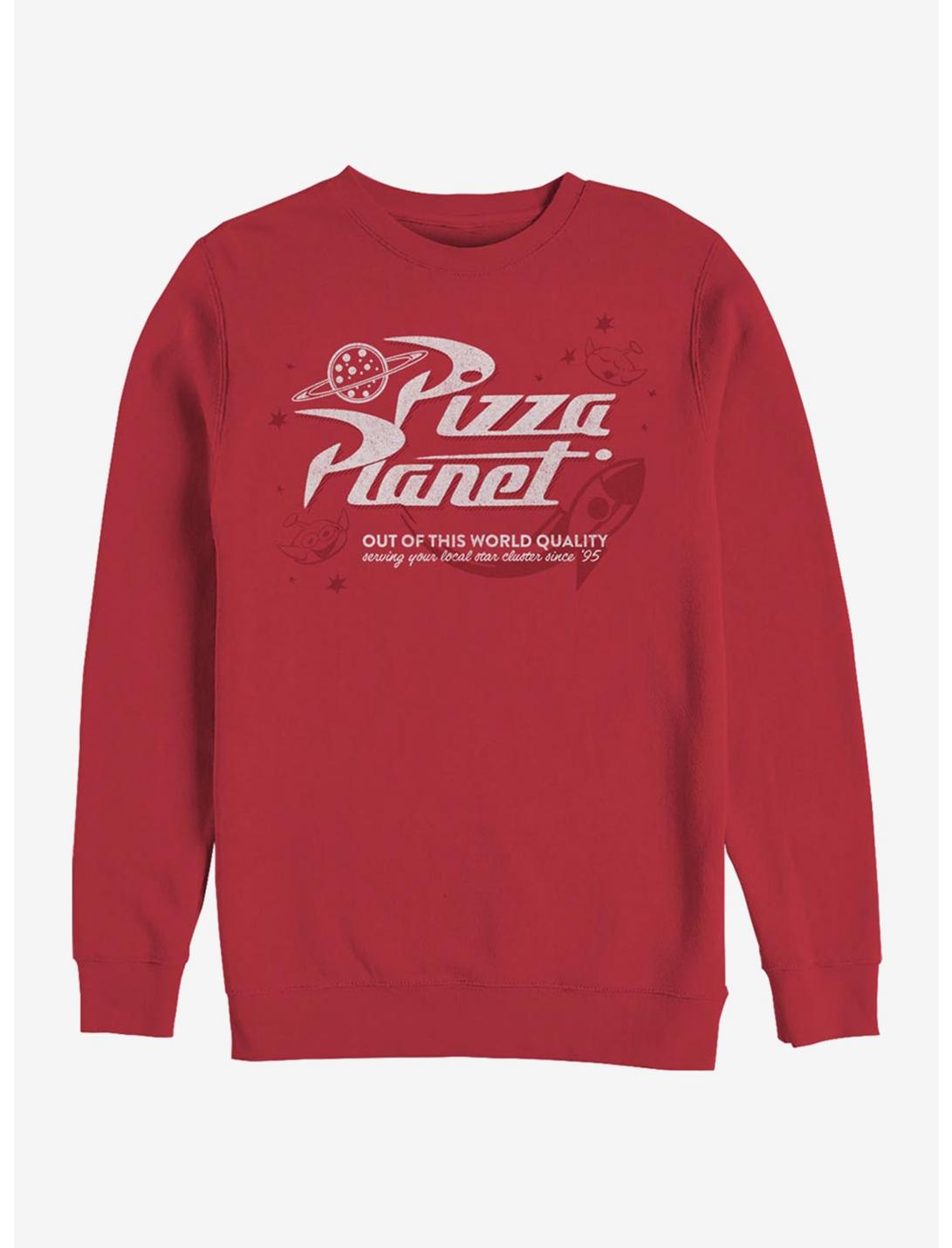 Disney Pixar Toy Story Retro Pizza Planet Crew Sweatshirt, RED, hi-res