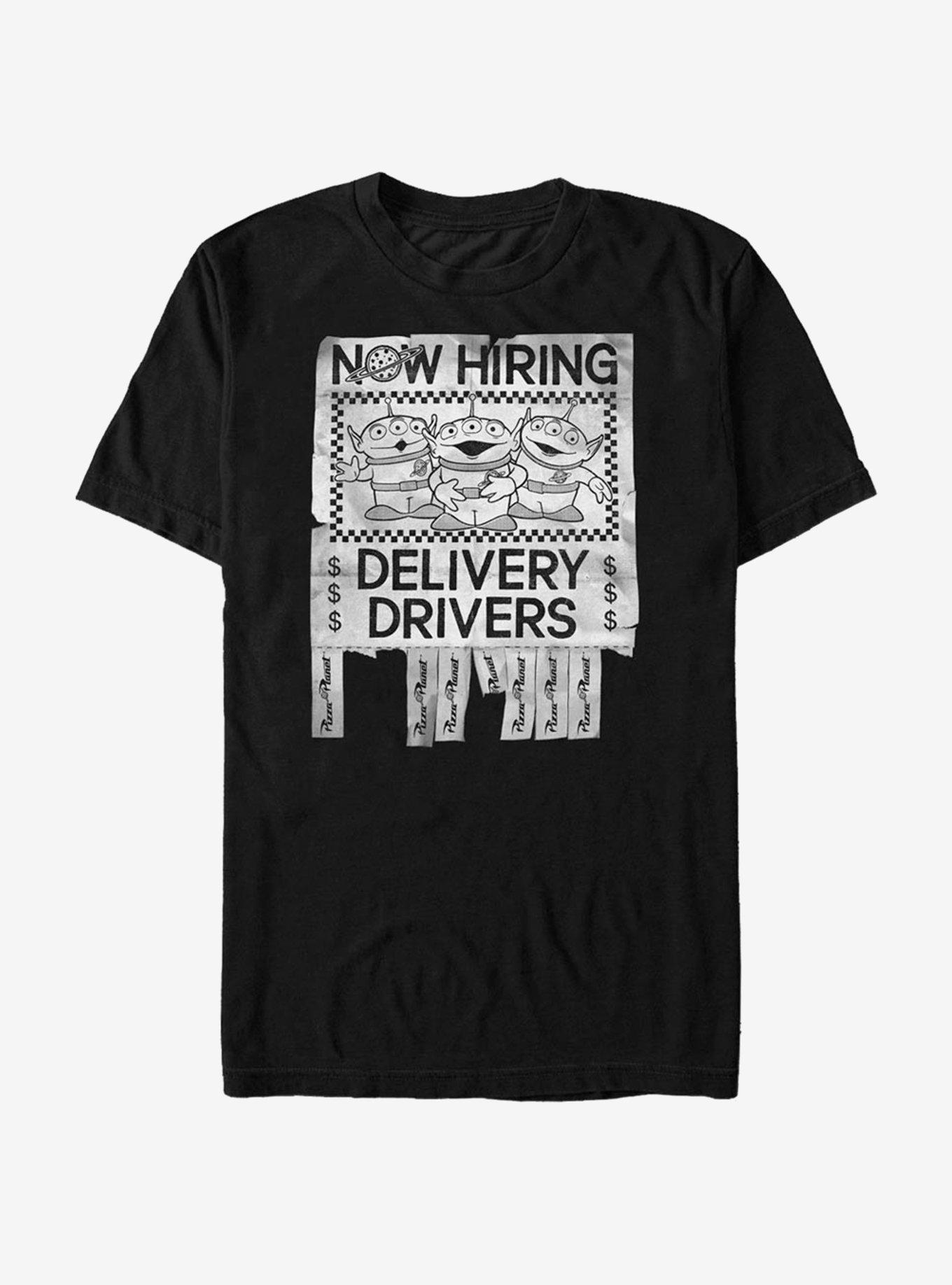 Disney Pixar Toy Story Now Hiring Drivers T-Shirt, BLACK, hi-res