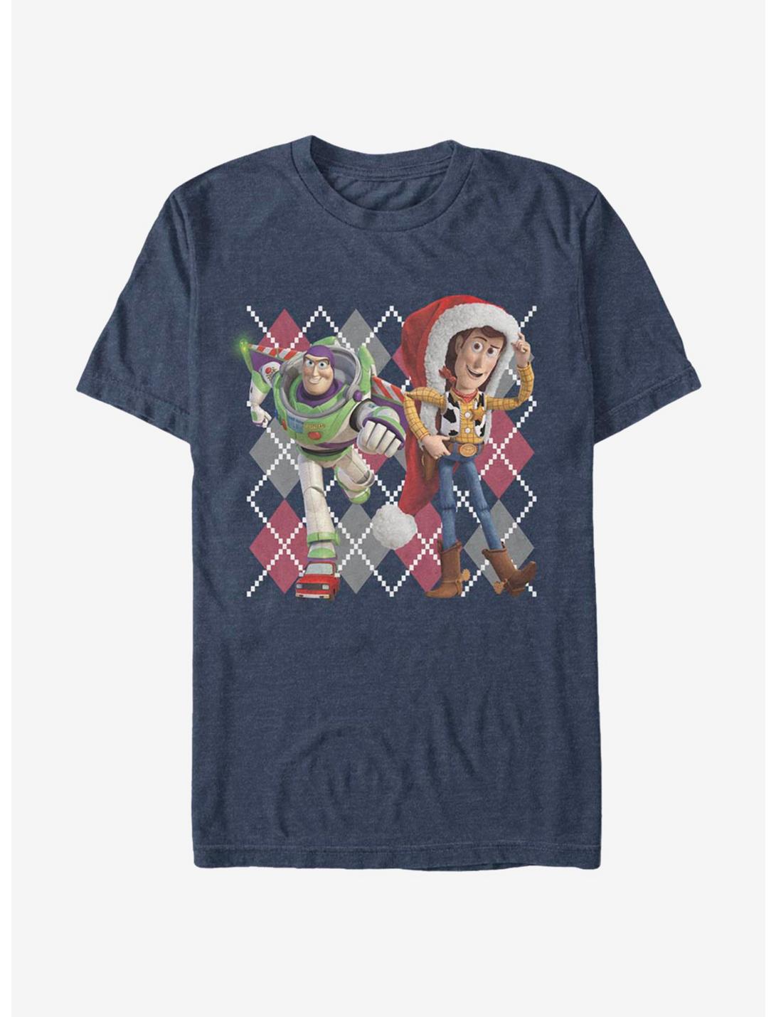 Disney Pixar Toy Story Argyle Christmas T-Shirt, NAVY HTR, hi-res