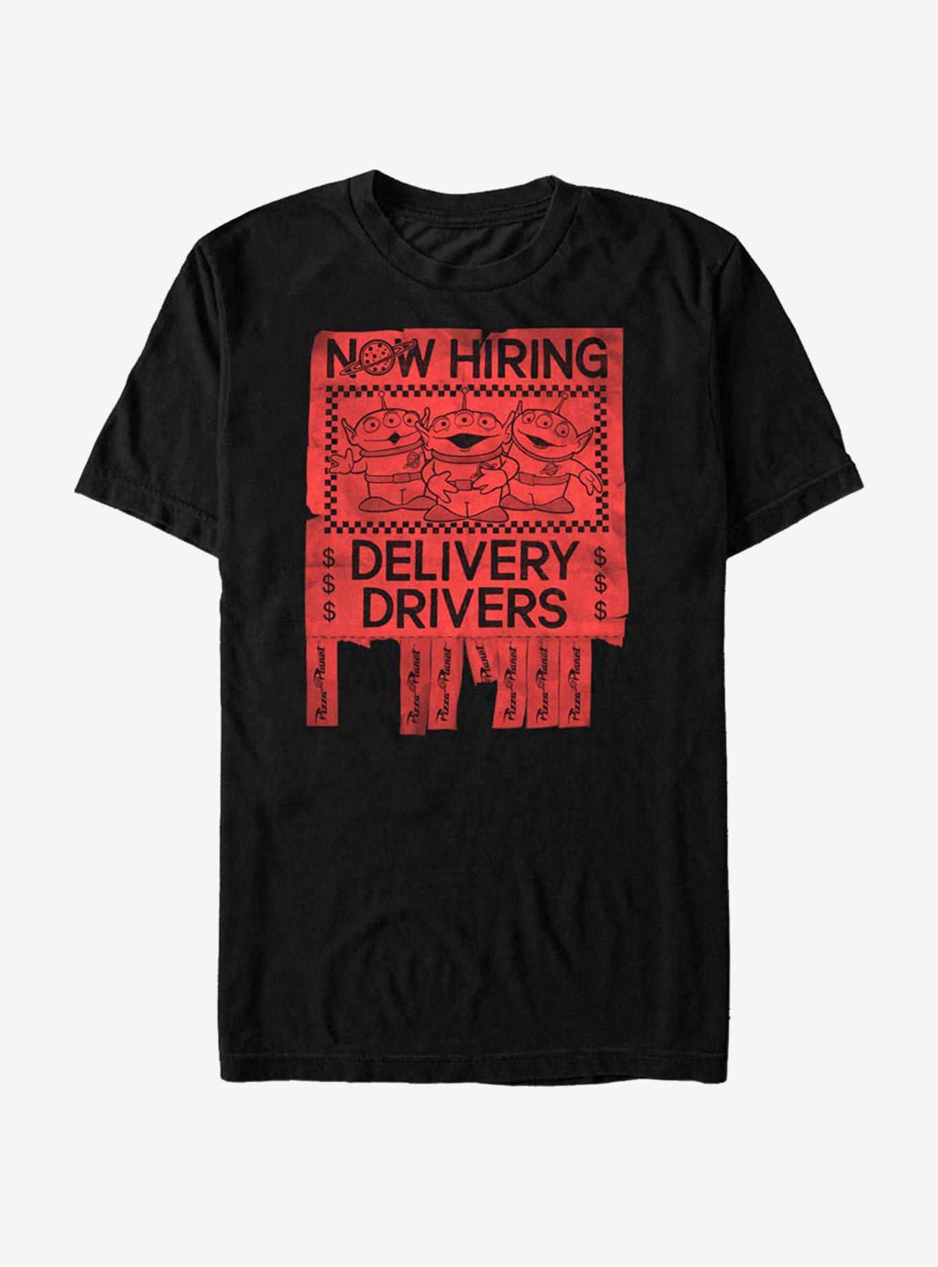 Disney Pixar Toy Story Now Hiring Drivers T-Shirt, BLACK, hi-res