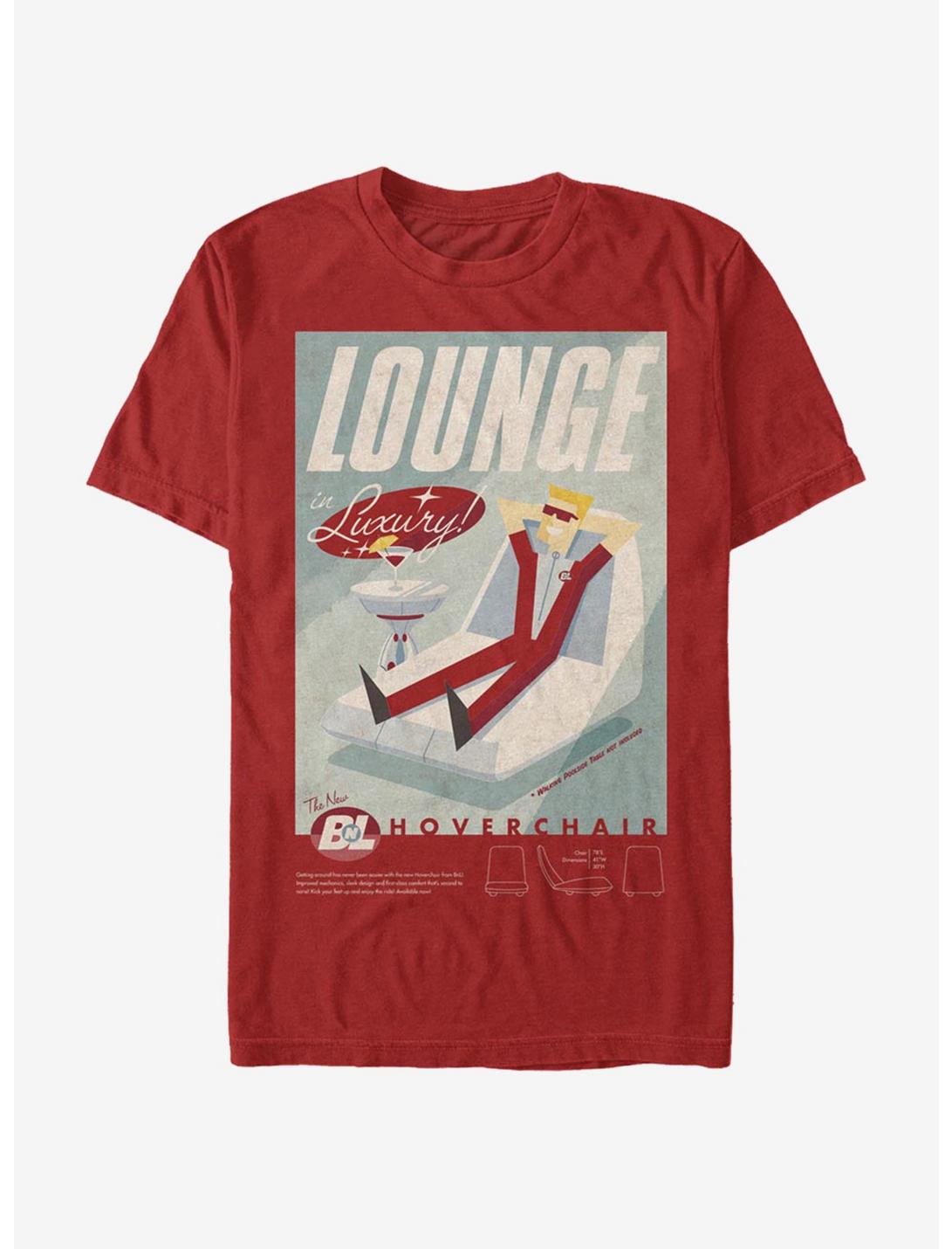 Disney Pixar Wall-E Lounge Hoverchair Poster T-Shirt, RED, hi-res