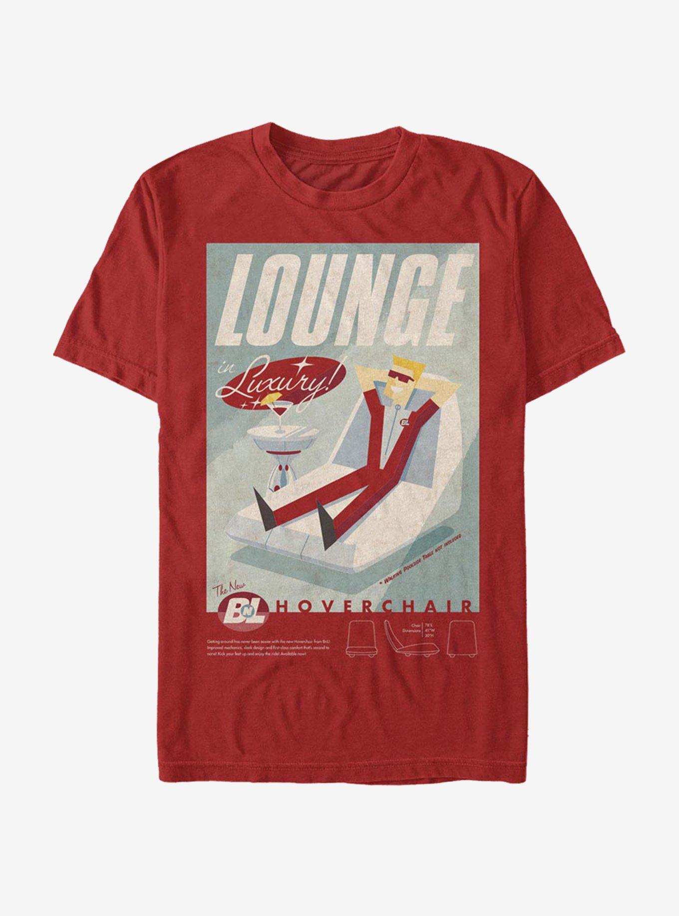 Disney Pixar Wall-E Lounge Hoverchair Poster T-Shirt, RED, hi-res