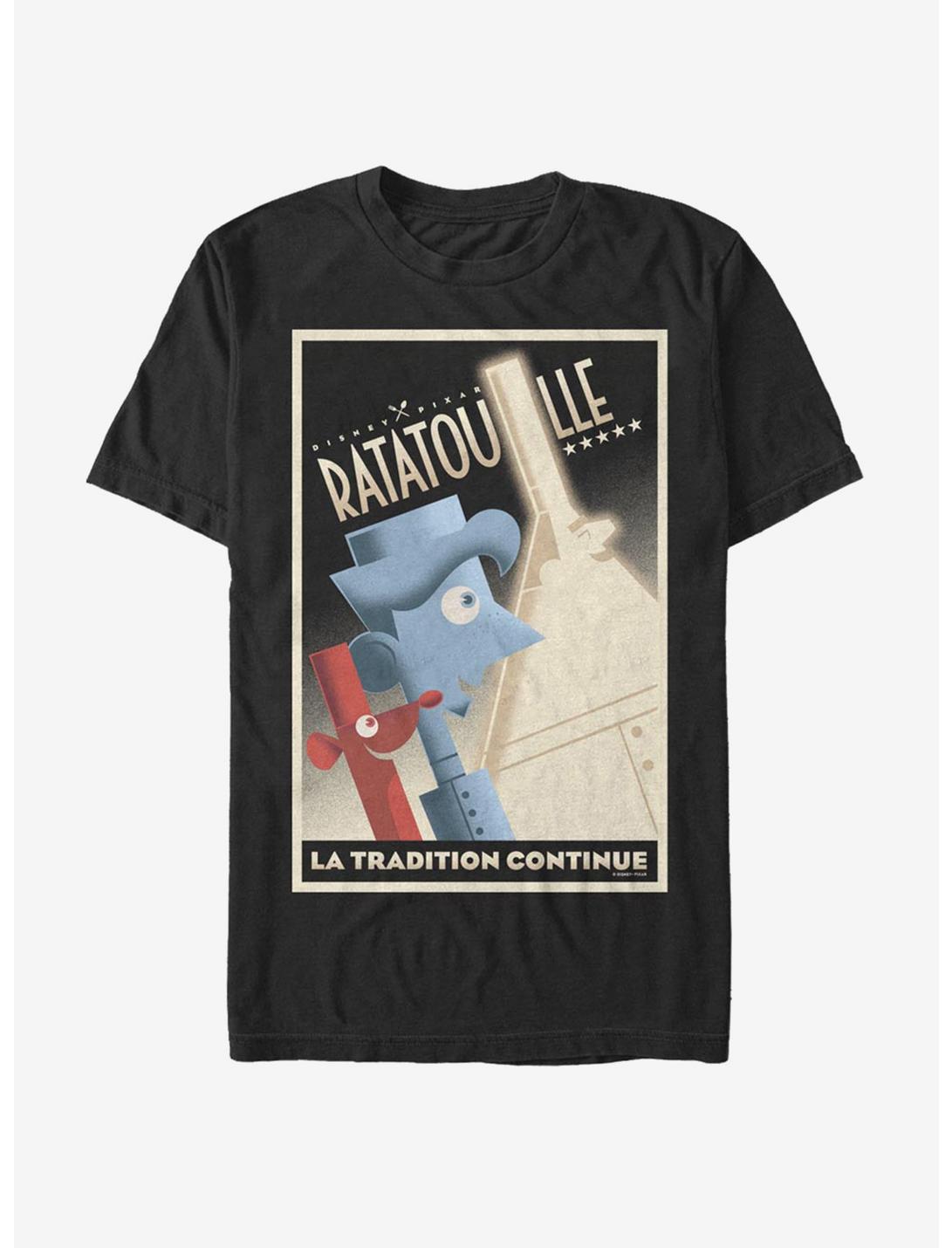Disney Pixar Ratatouille La Tradition Poster T-Shirt, BLACK, hi-res