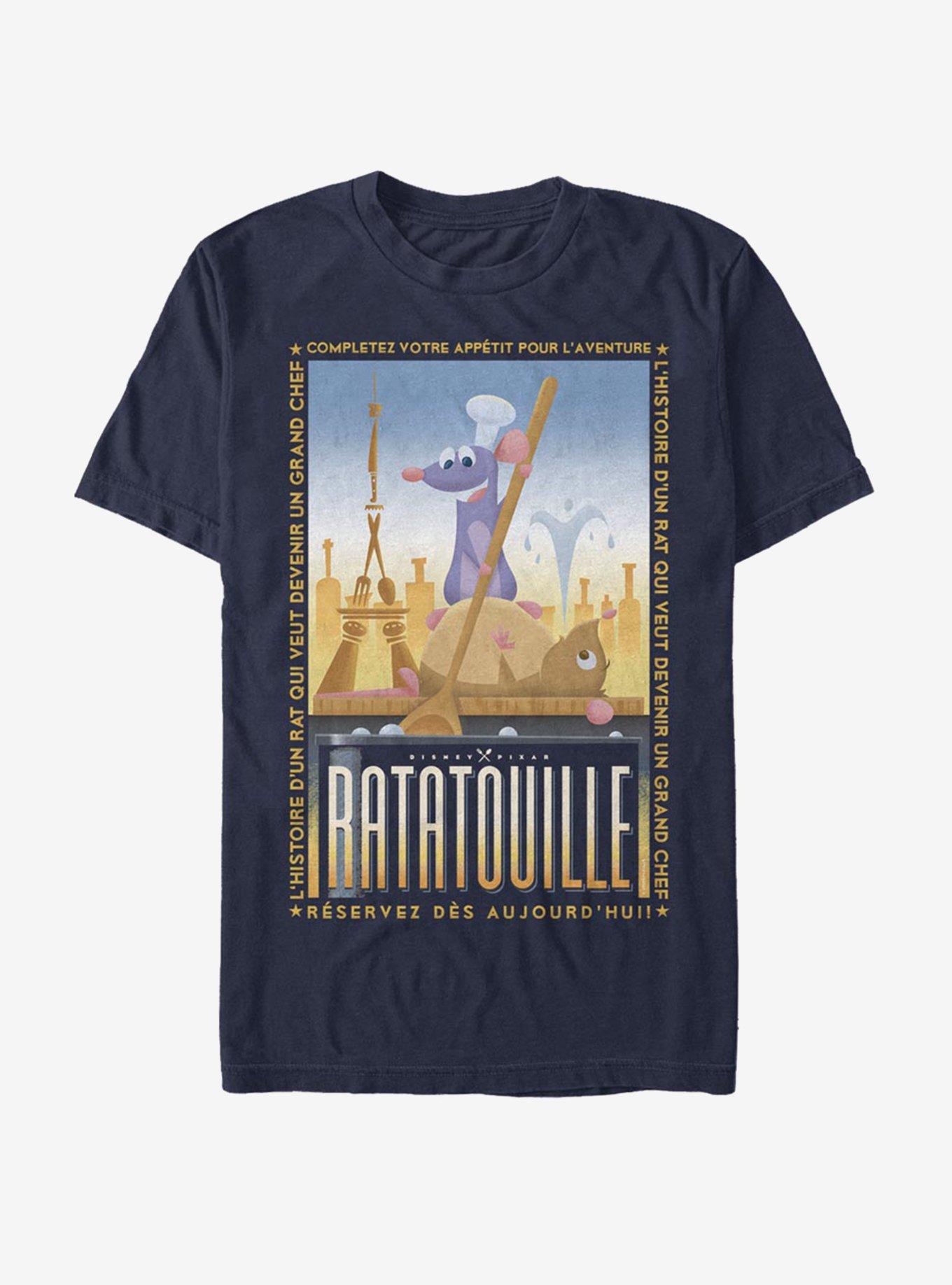 Disney Pixar Ratatouille Un Grand Chef Poster T-Shirt, NAVY, hi-res