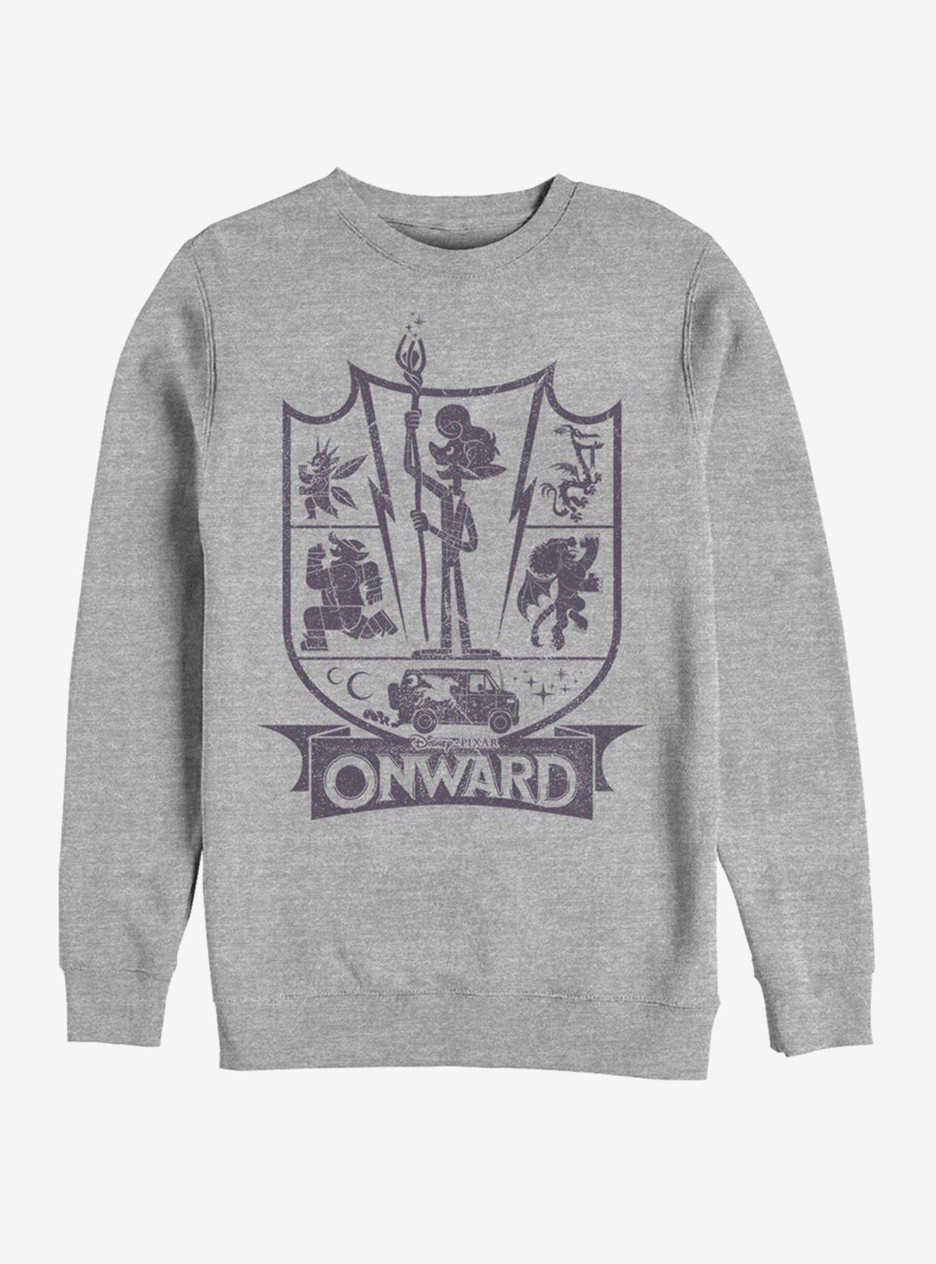 Disney Pixar Onward Char Badge Crew Sweatshirt, ATH HTR, hi-res