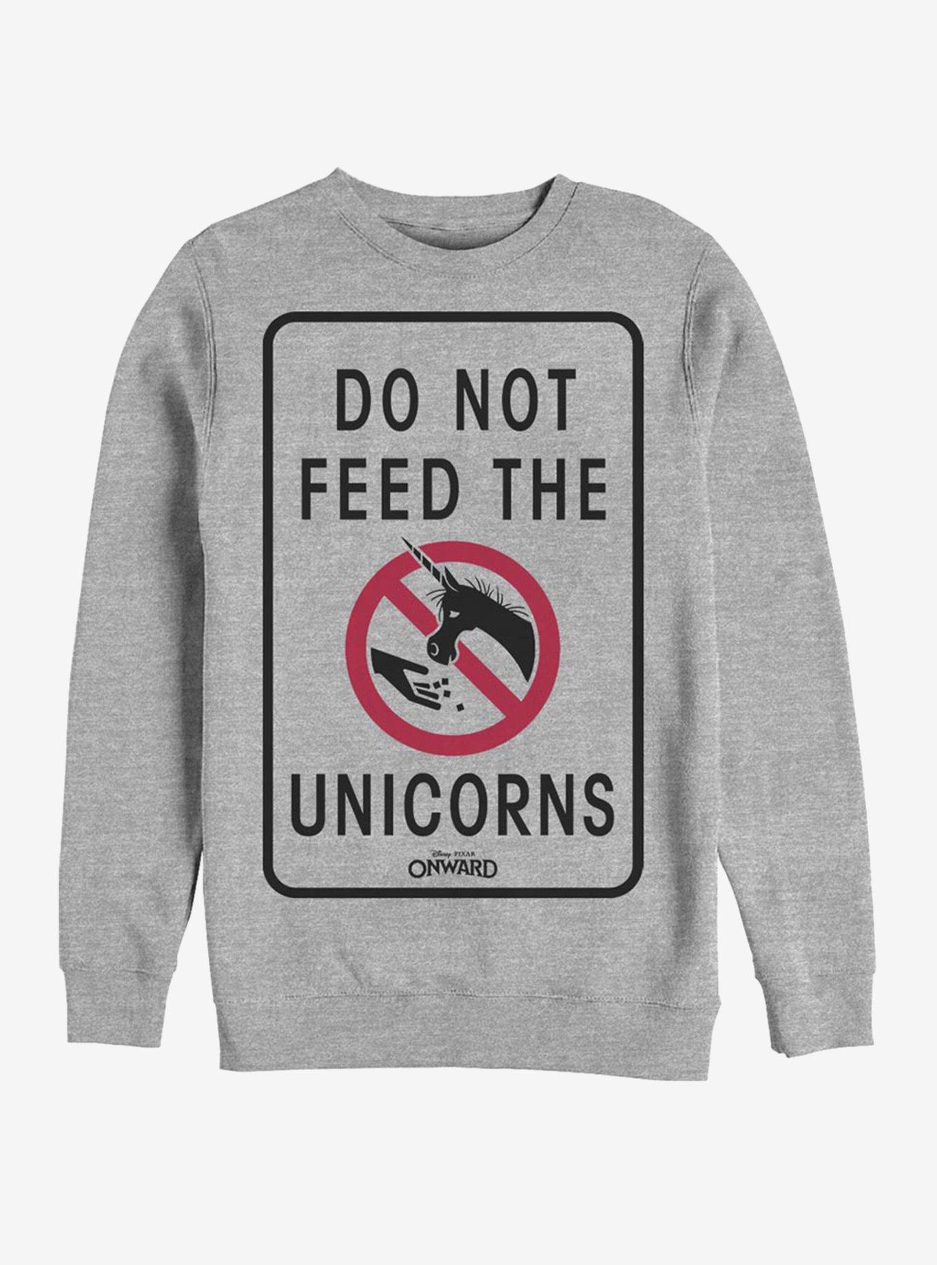 Disney Pixar Onward Don'T Feed The Unicorns Crew Sweatshirt