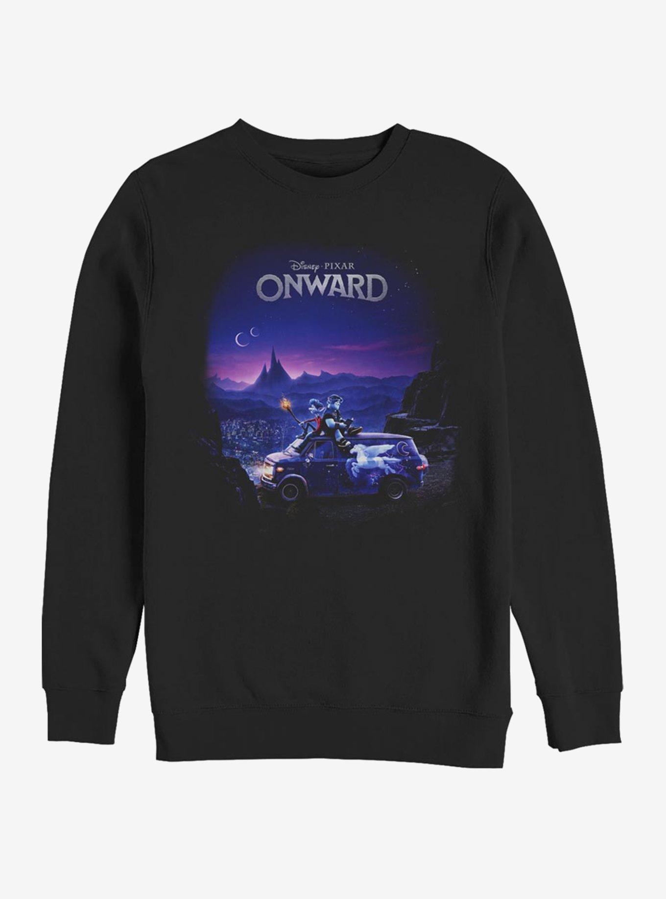 Disney Pixar Onward Poster Knockout Crew Sweatshirt, BLACK, hi-res