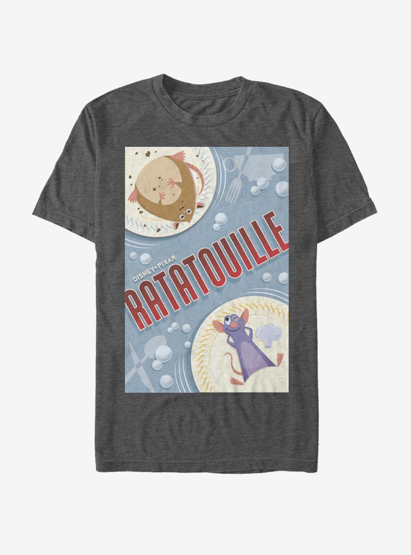 Disney Pixar Ratatouille Rat Plated Poster T-Shirt, CHAR HTR, hi-res