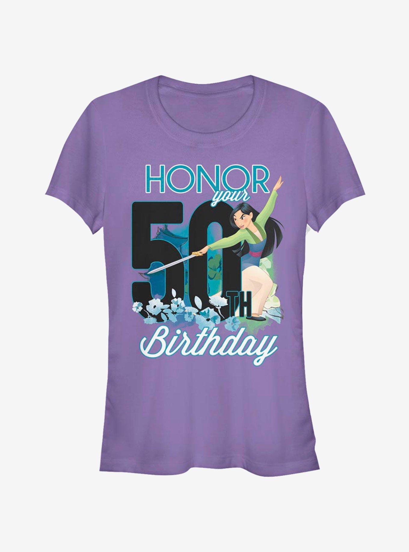 Disney Aladdin Mulan Fifty Birthday Girls T-Shirt, PURPLE, hi-res
