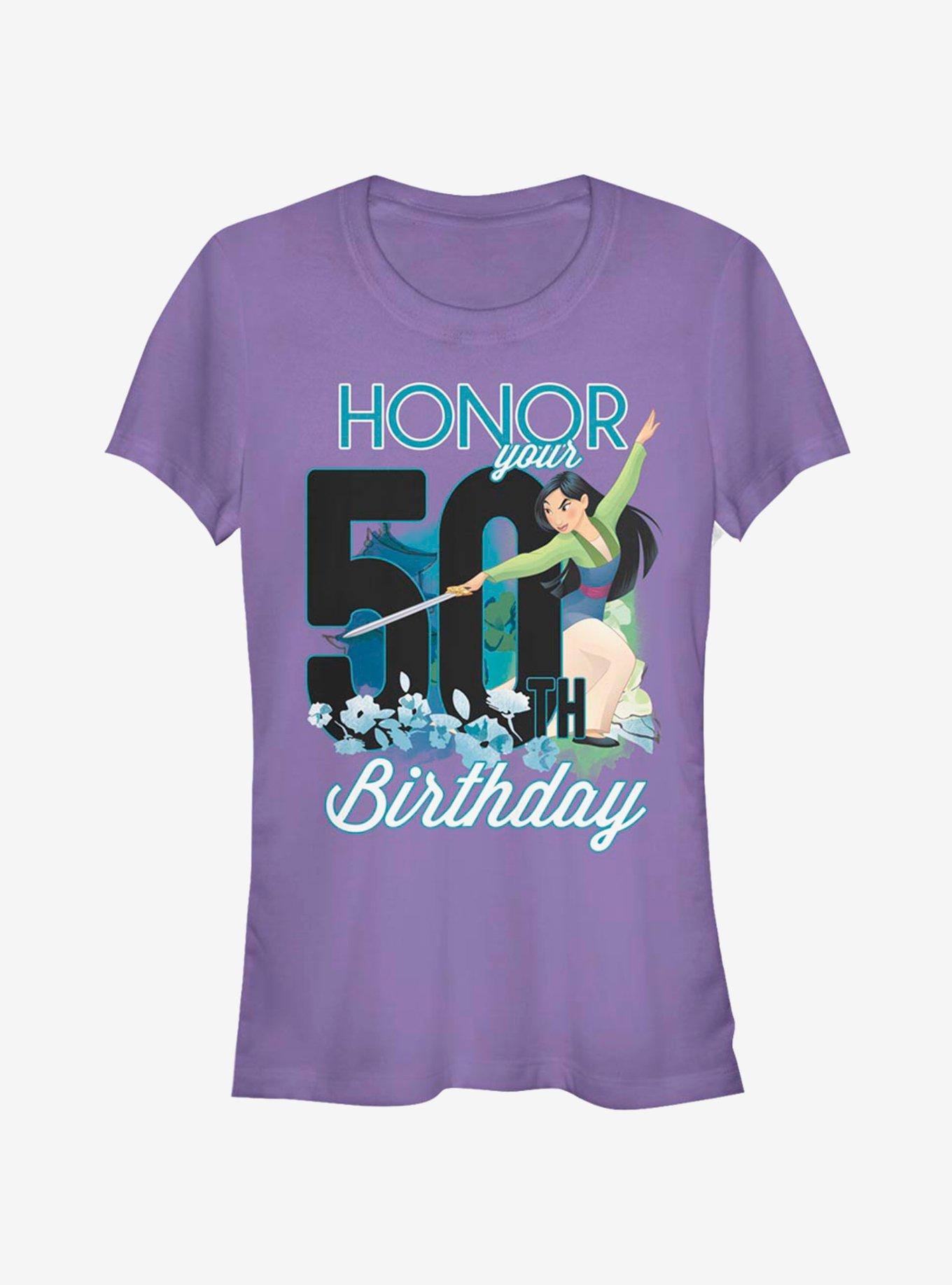 Disney Aladdin Mulan Fifty Birthday Girls T-Shirt, PURPLE, hi-res