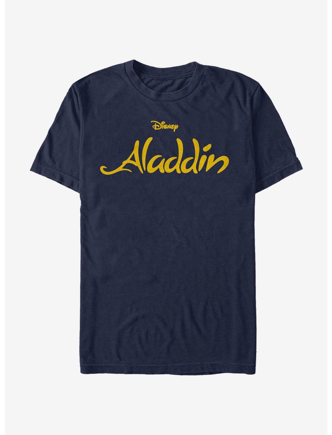 Disney Aladdin Simple Aladdin Logo T-Shirt, NAVY, hi-res