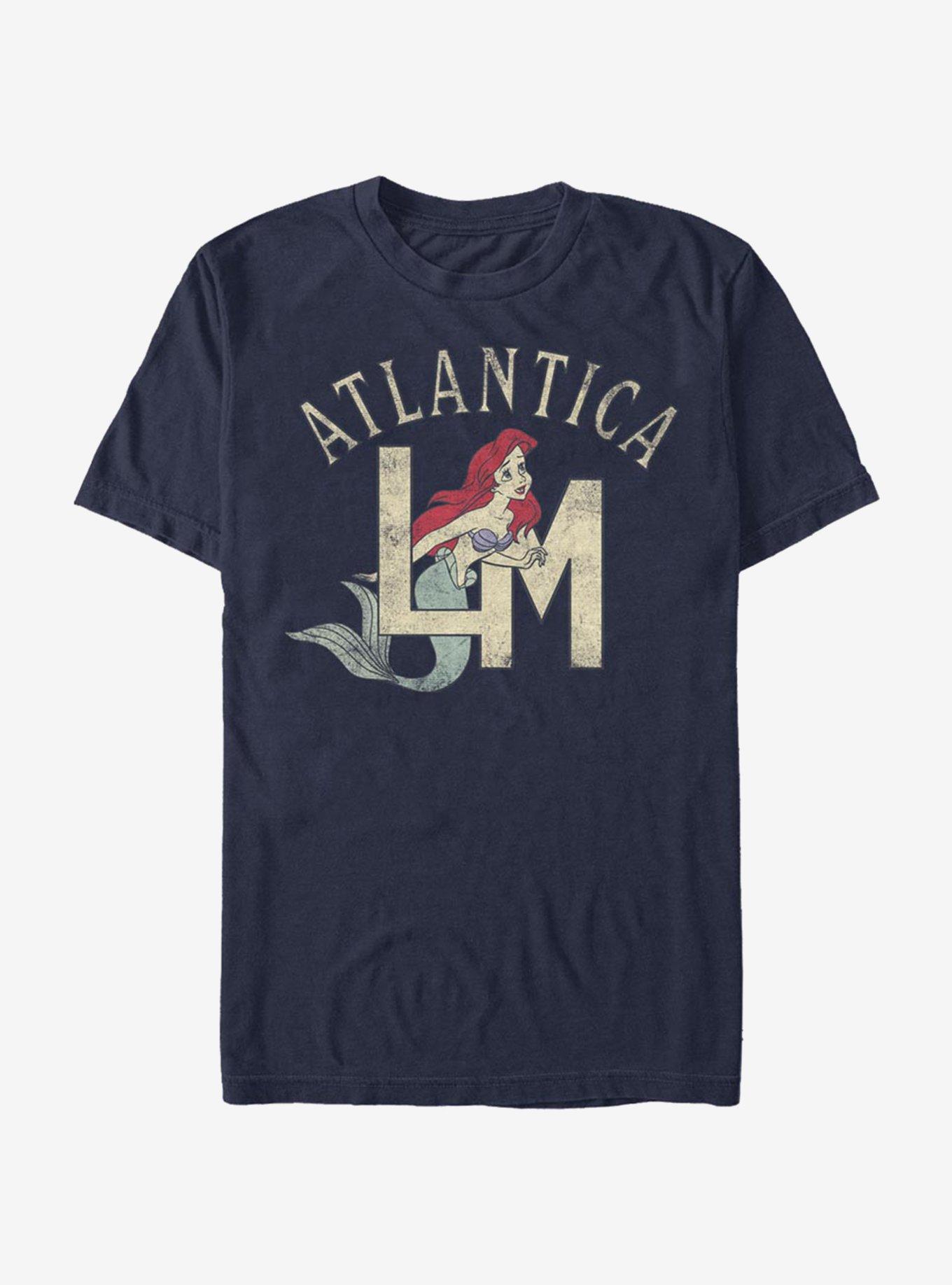 Disney The Little Mermaid Ariel Monogram T-Shirt, NAVY, hi-res