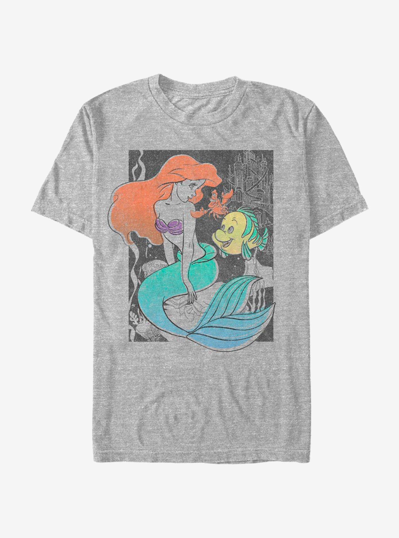 Disney The Little Mermaid Ariel And Friends Redux T-Shirt, ATH HTR, hi-res