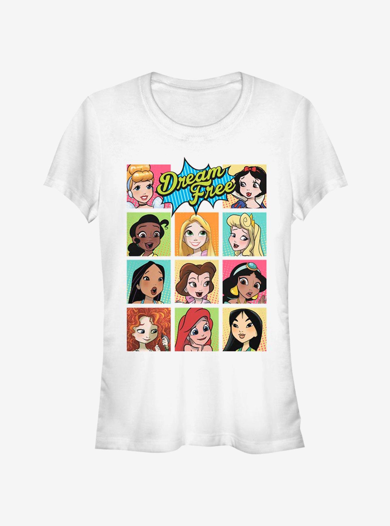 Disney Princesses Dream Free Comic Portraits Girls T-Shirt, WHITE, hi-res