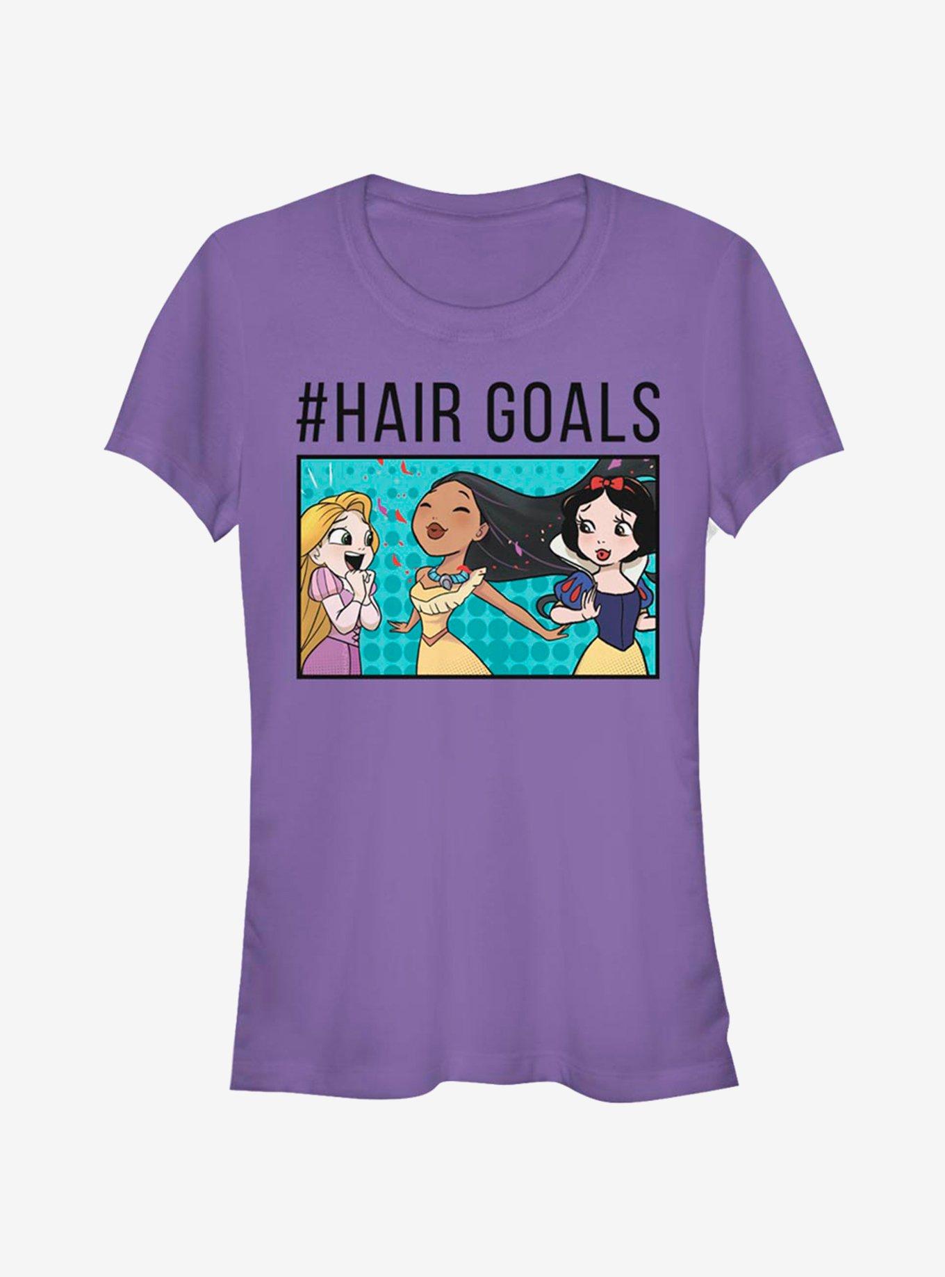 Disney Princesses Hair Goals Comic Trio Girls T-Shirt, PURPLE, hi-res