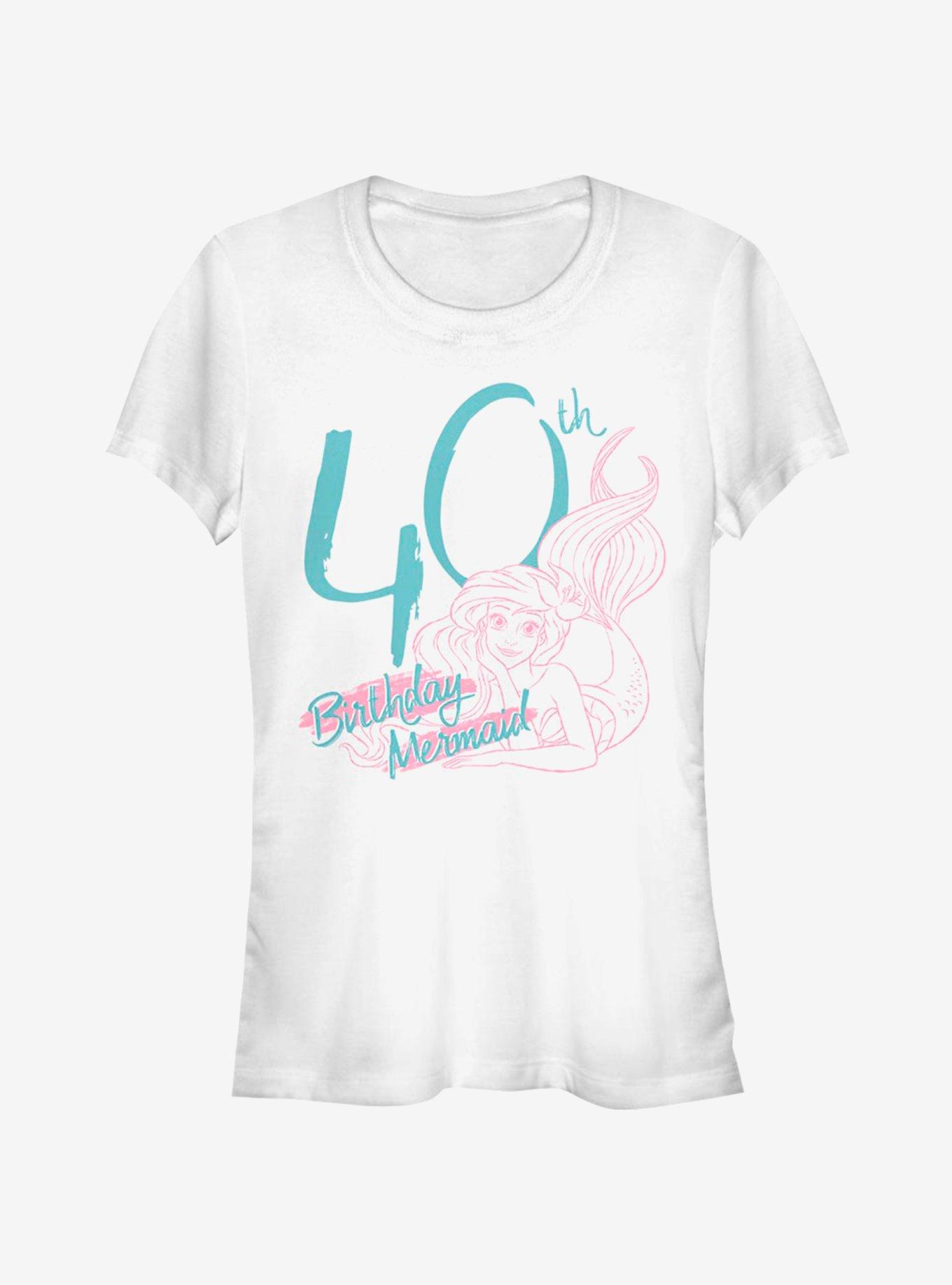 Disney The Little Mermaid Forty Birthday Mermaid Girls T-Shirt, WHITE, hi-res