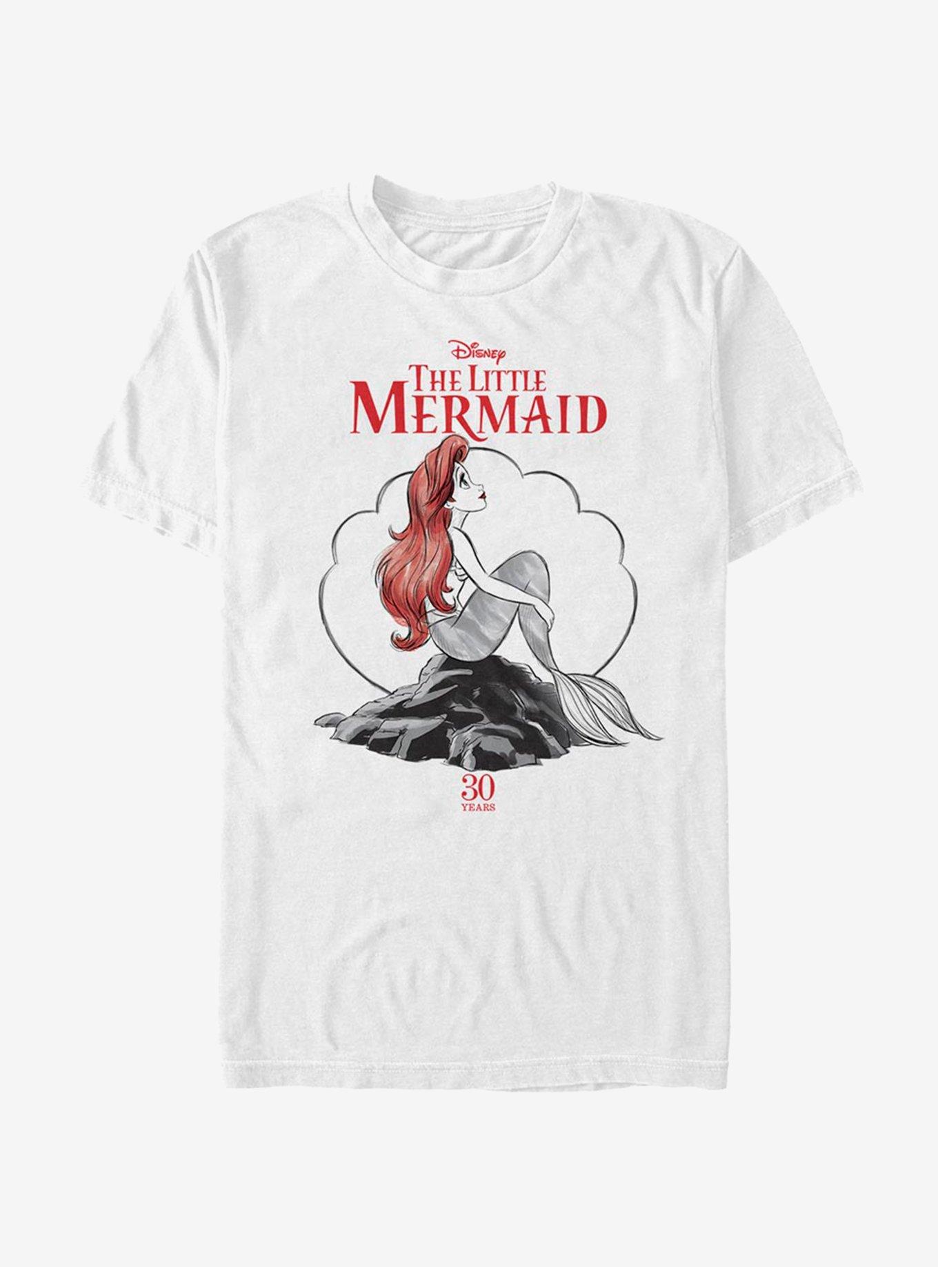 Disney Little Mermaid Sketch Mermaid Anniversary T-Shirt, WHITE, hi-res