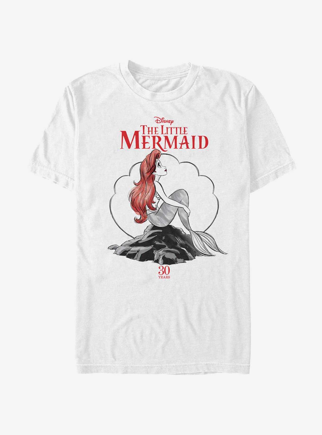 Disney Little Mermaid Sketch Mermaid Anniversary T-Shirt - WHITE | Hot ...