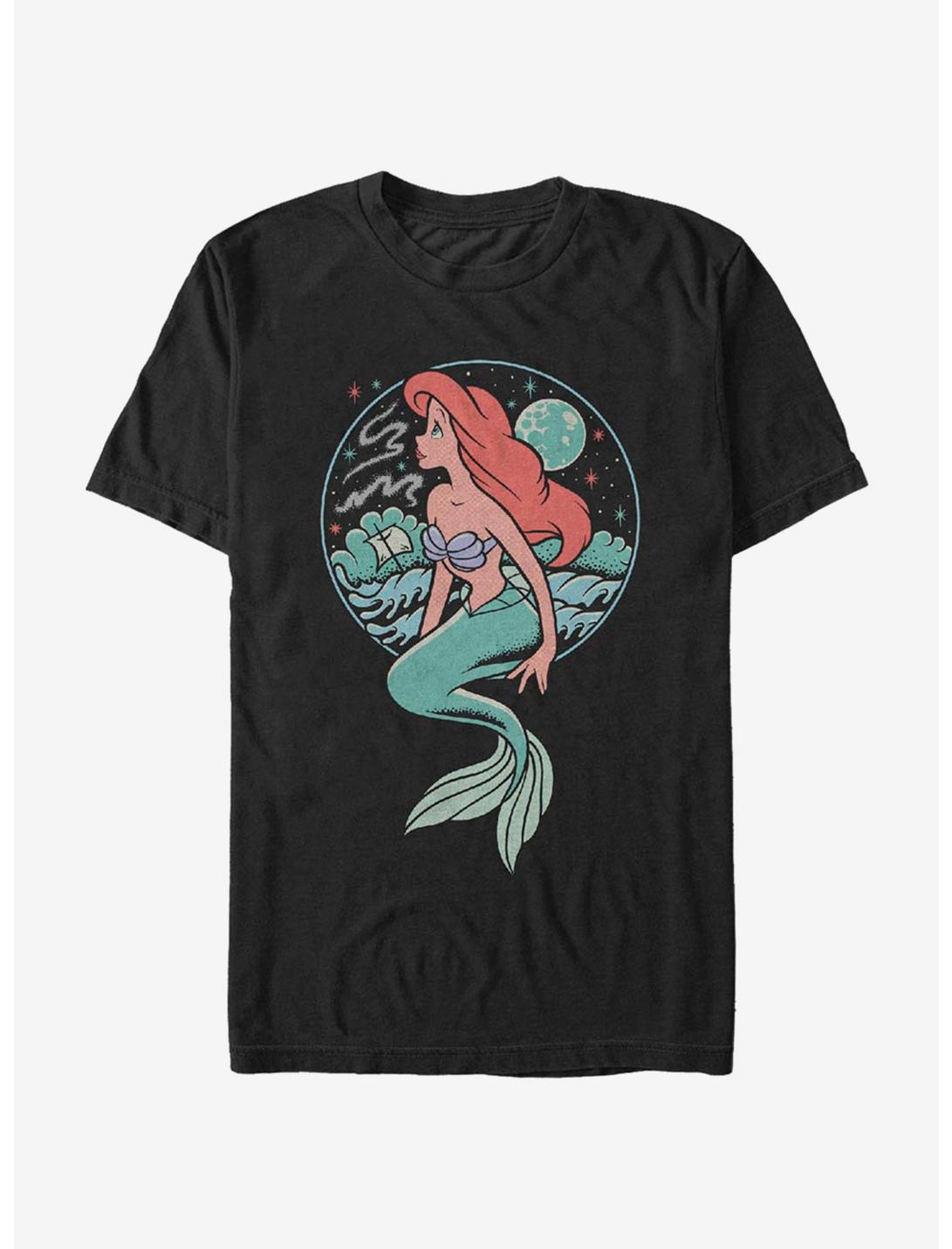 Disney Little Mermaid Moonrise Shipwreck T-Shirt, BLACK, hi-res