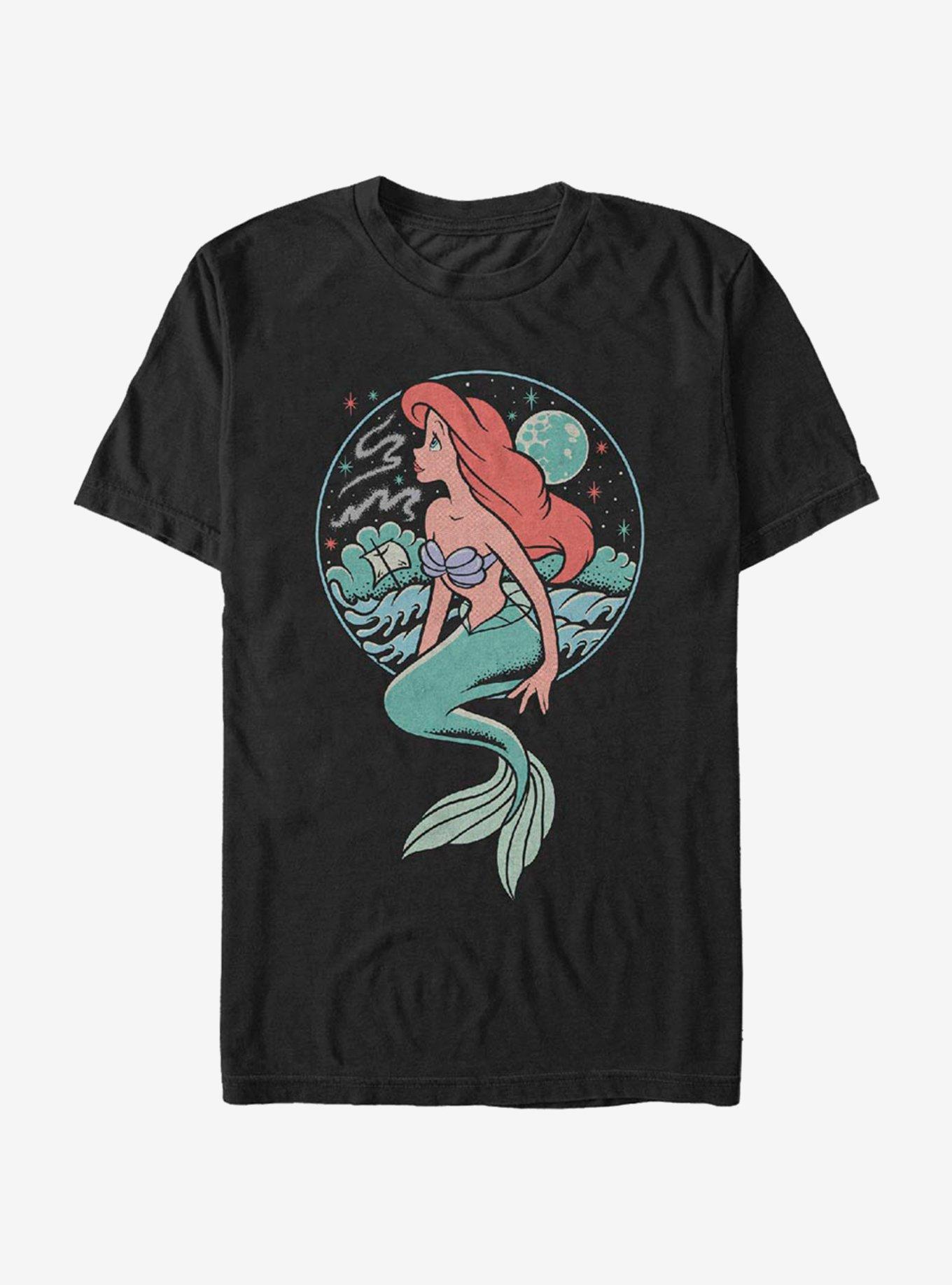 Disney Little Mermaid Moonrise Shipwreck T-Shirt, BLACK, hi-res