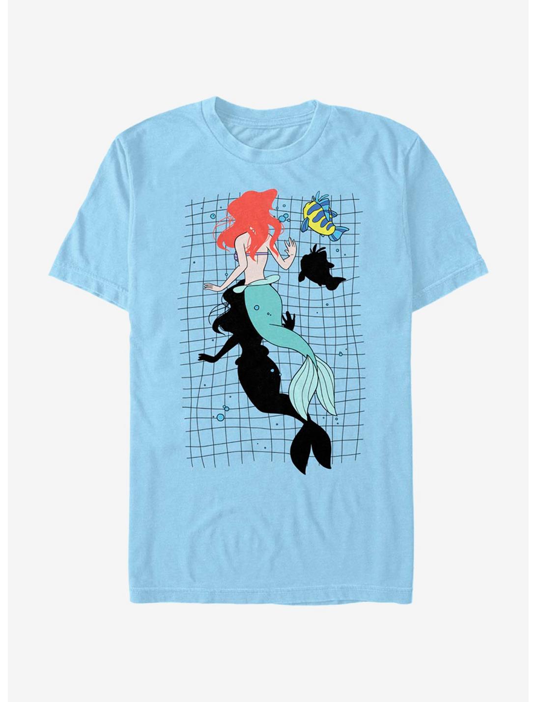 Disney The Little Mermaid Swimming Color T-Shirt, LT BLUE, hi-res