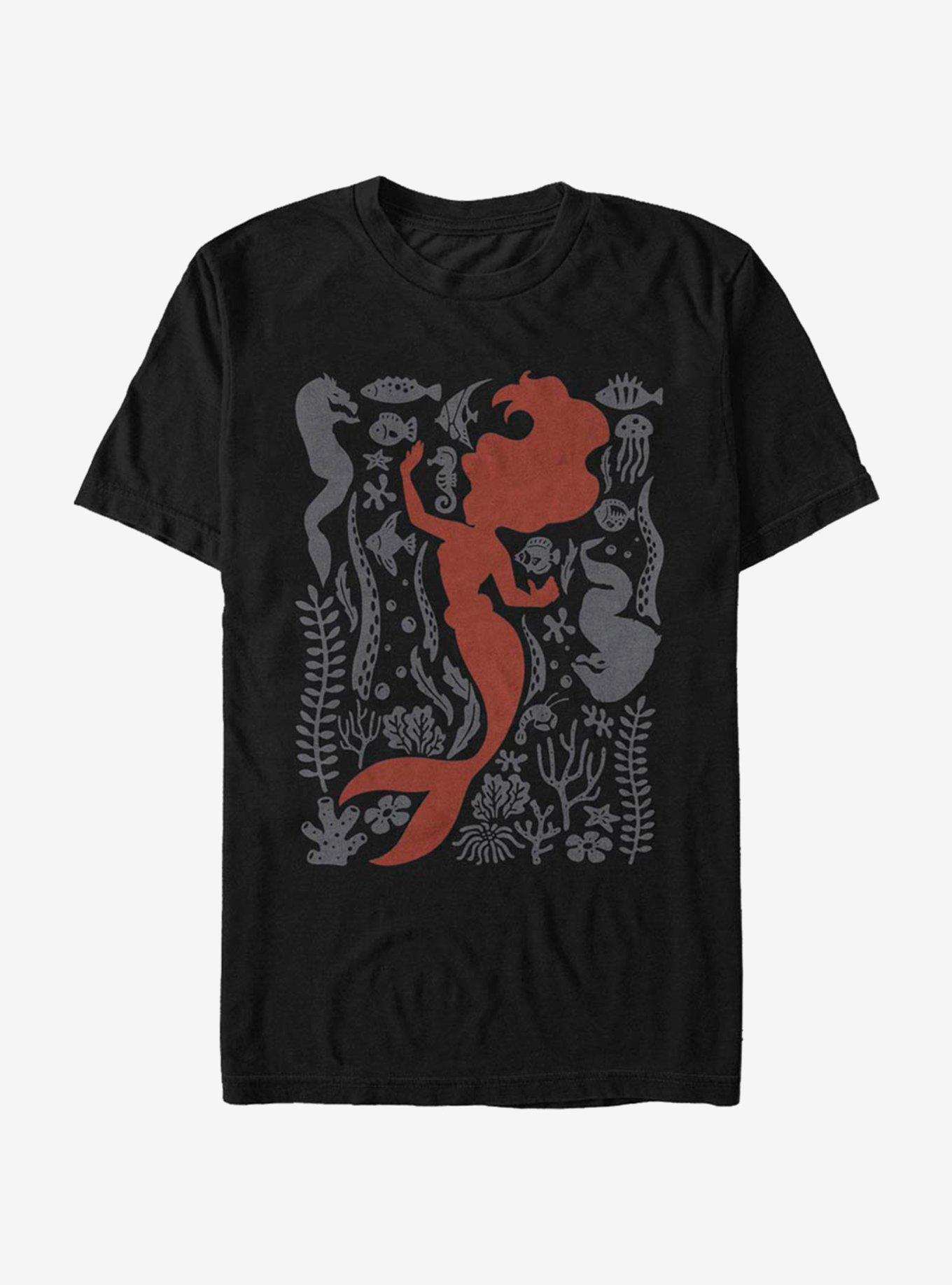 Disney Little Mermaid Tapestry T-Shirt, BLACK, hi-res