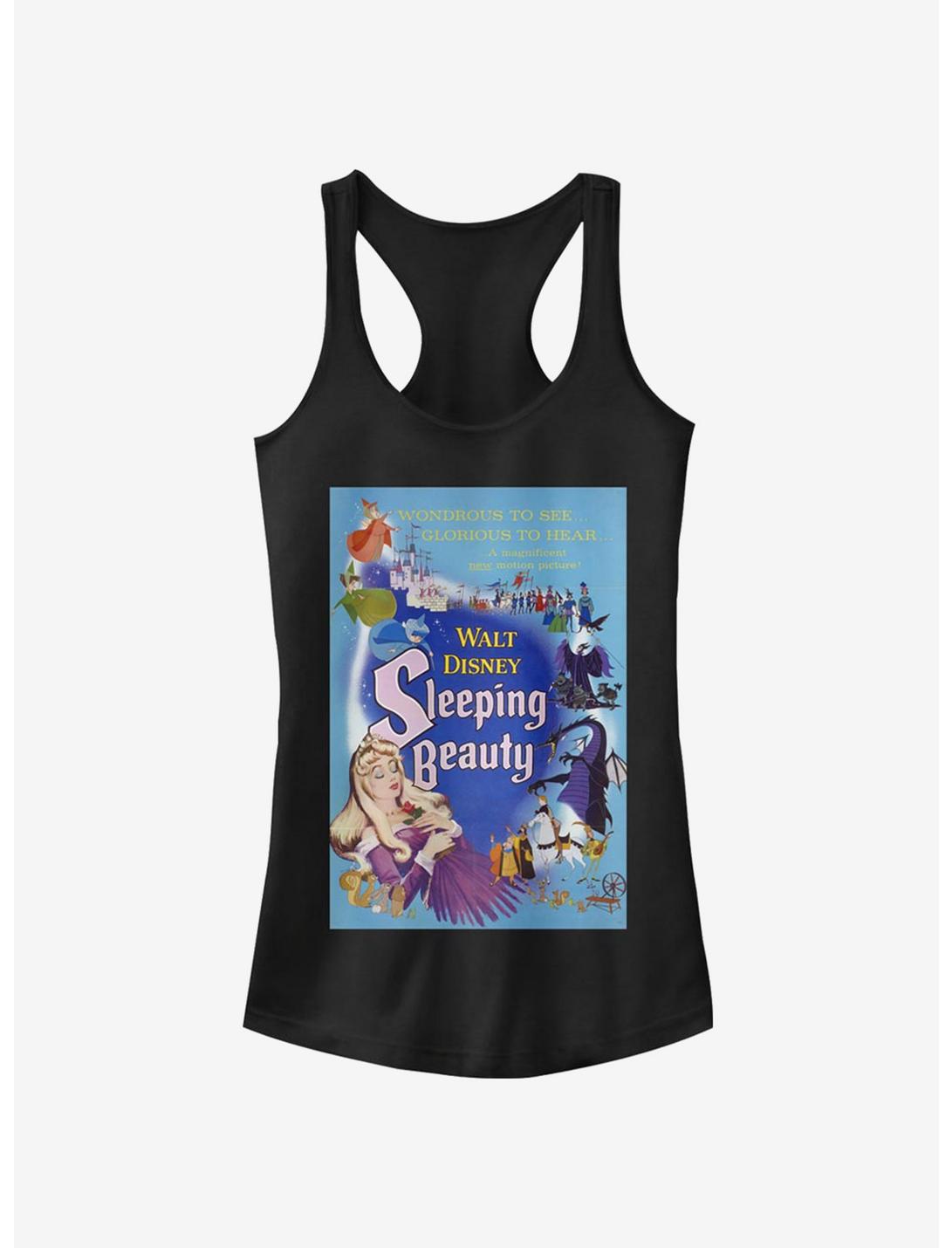 Disney Sleeping Beauty Blue Sleeping Beauty Poster Girls Tank, BLACK, hi-res