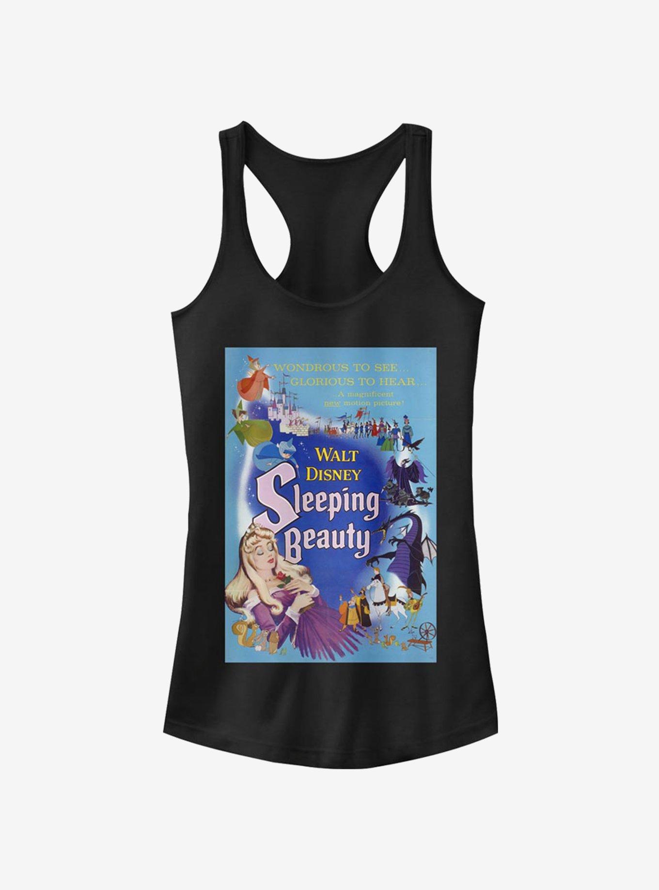 Disney Sleeping Beauty Blue Sleeping Beauty Poster Girls Tank, BLACK, hi-res