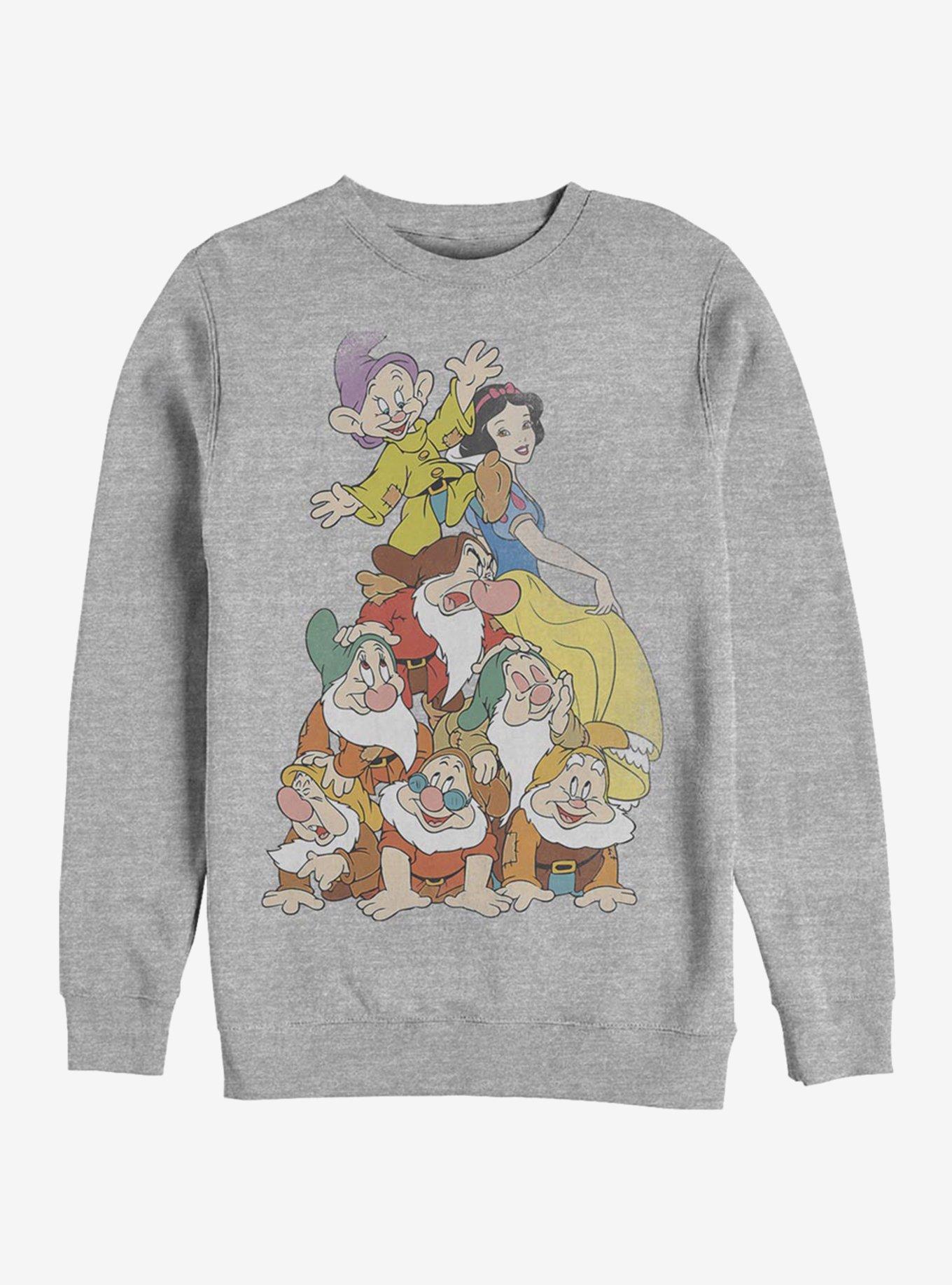 Disney Snow White Squad Dwarf Stack Sweatshirt, ATH HTR, hi-res