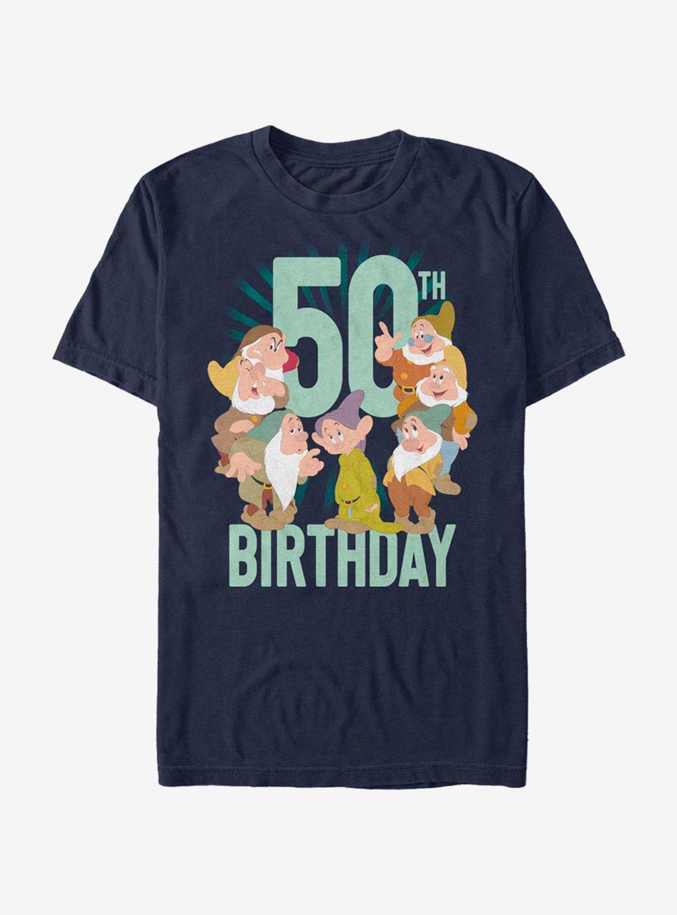 Disney Snow White Dwarves Fifty B-Day T-Shirt, NAVY, hi-res