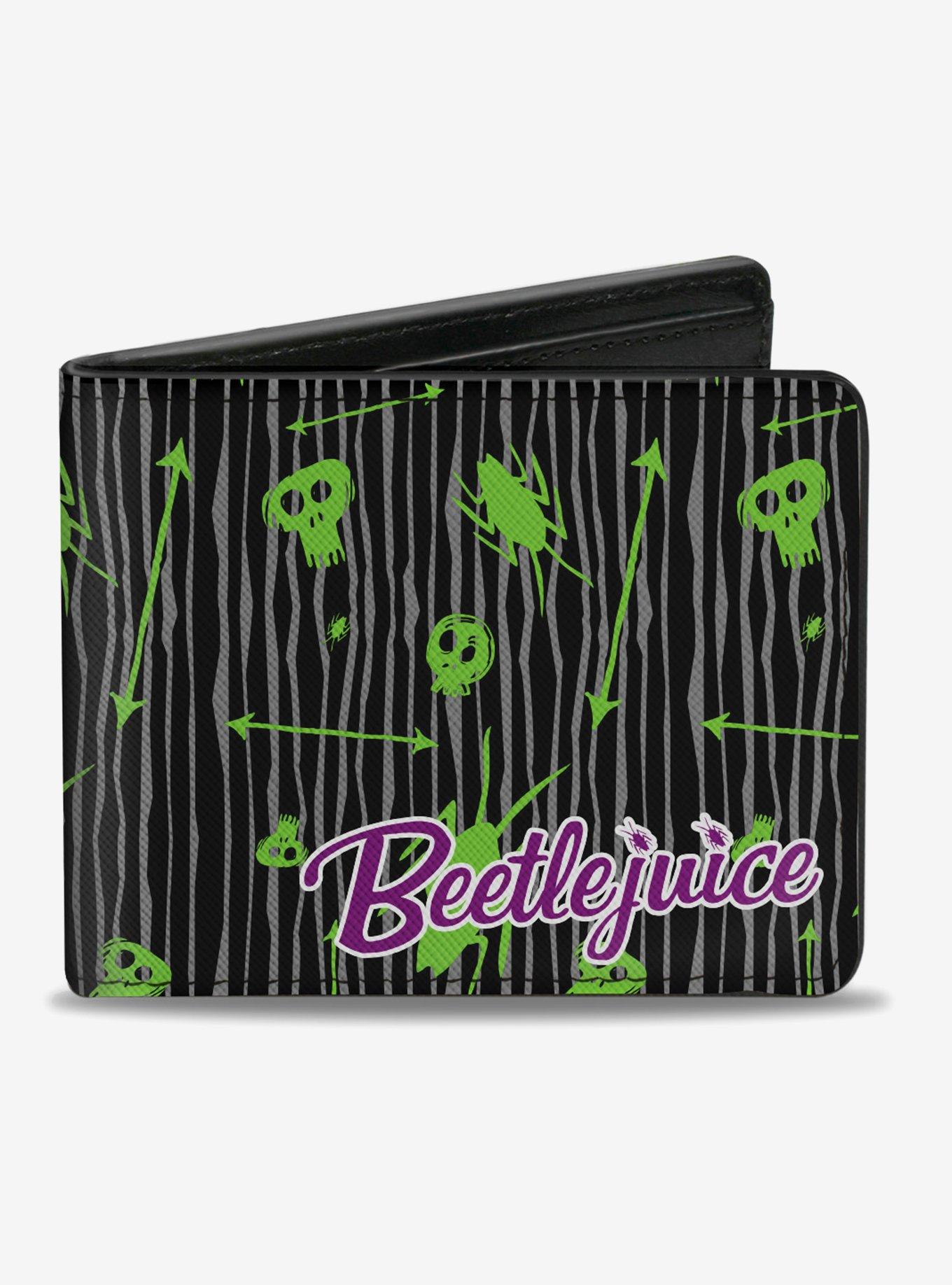 Beetlejuice Roach Skull Doodles Bi-fold Wallet, , hi-res