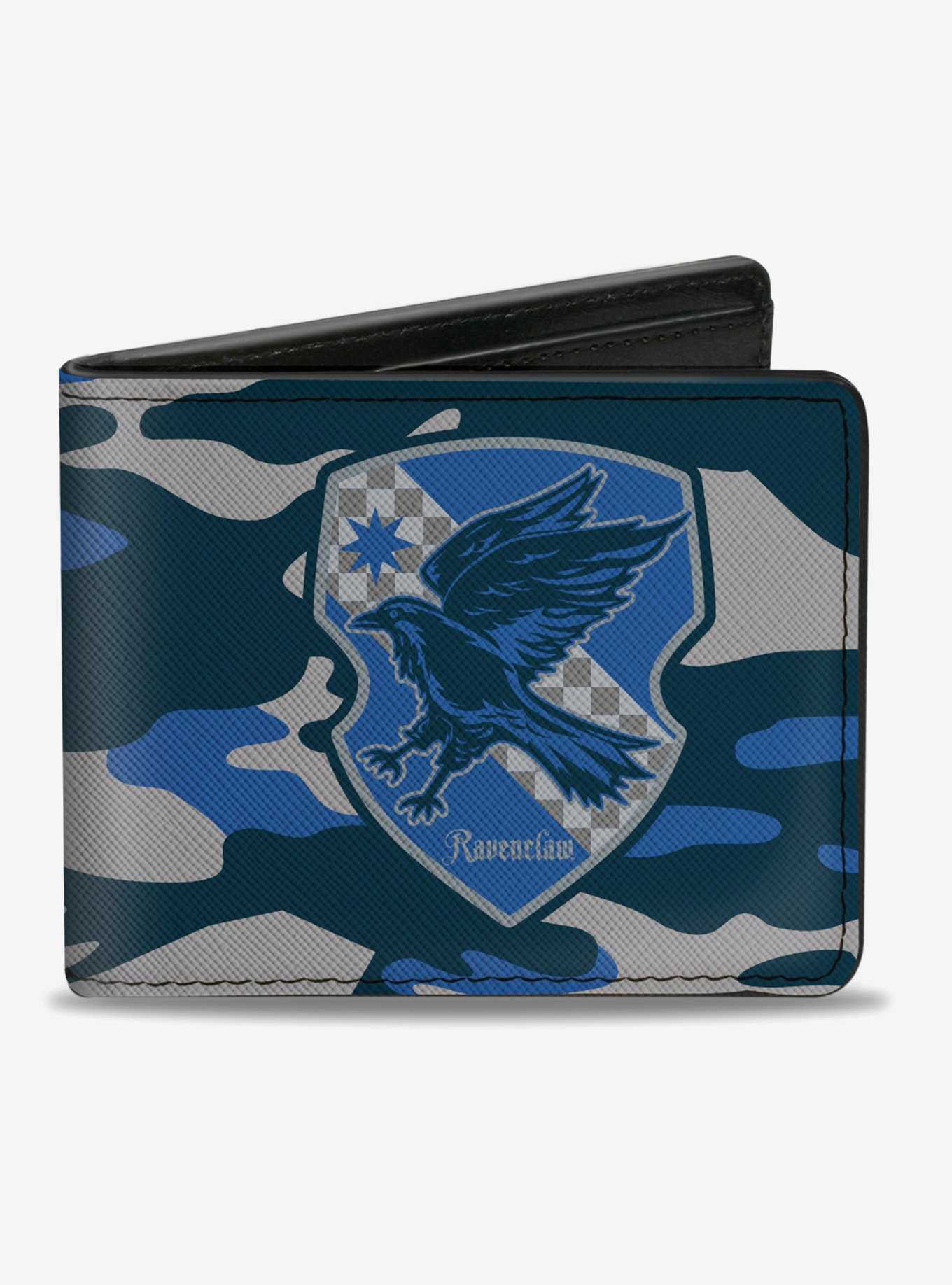 Harry Potter Ravenclaw Crest Camo Blue Bi-fold Wallet, , hi-res