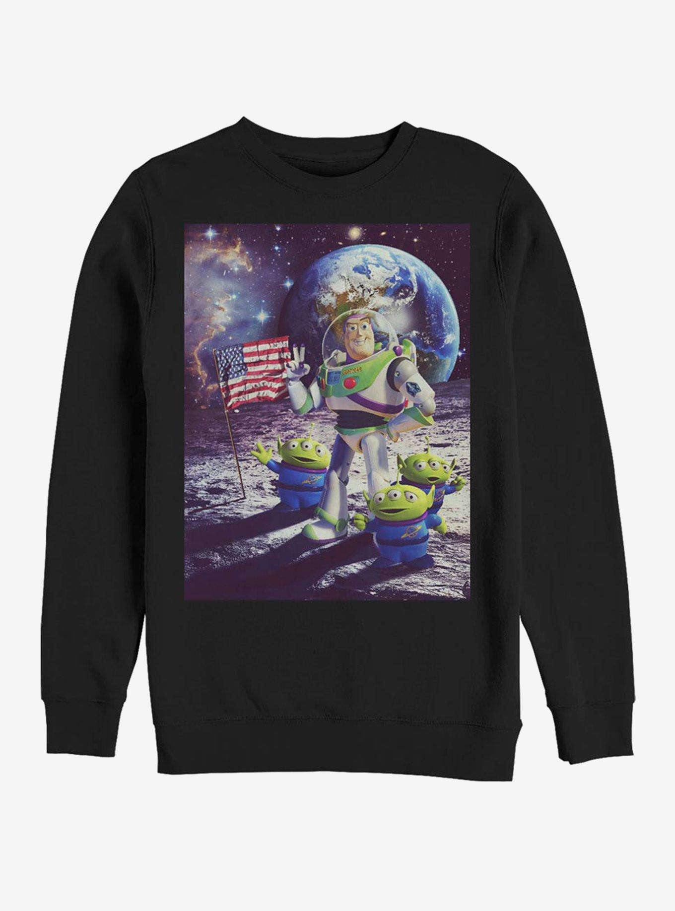 Disney Pixar Toy Story Moon Guy Crew Sweatshirt, BLACK, hi-res