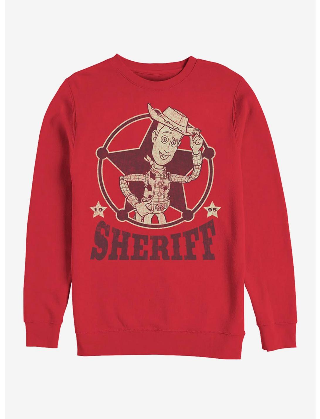 Disney Pixar Toy Story Sheriff Woody Crew Sweatshirt, RED, hi-res