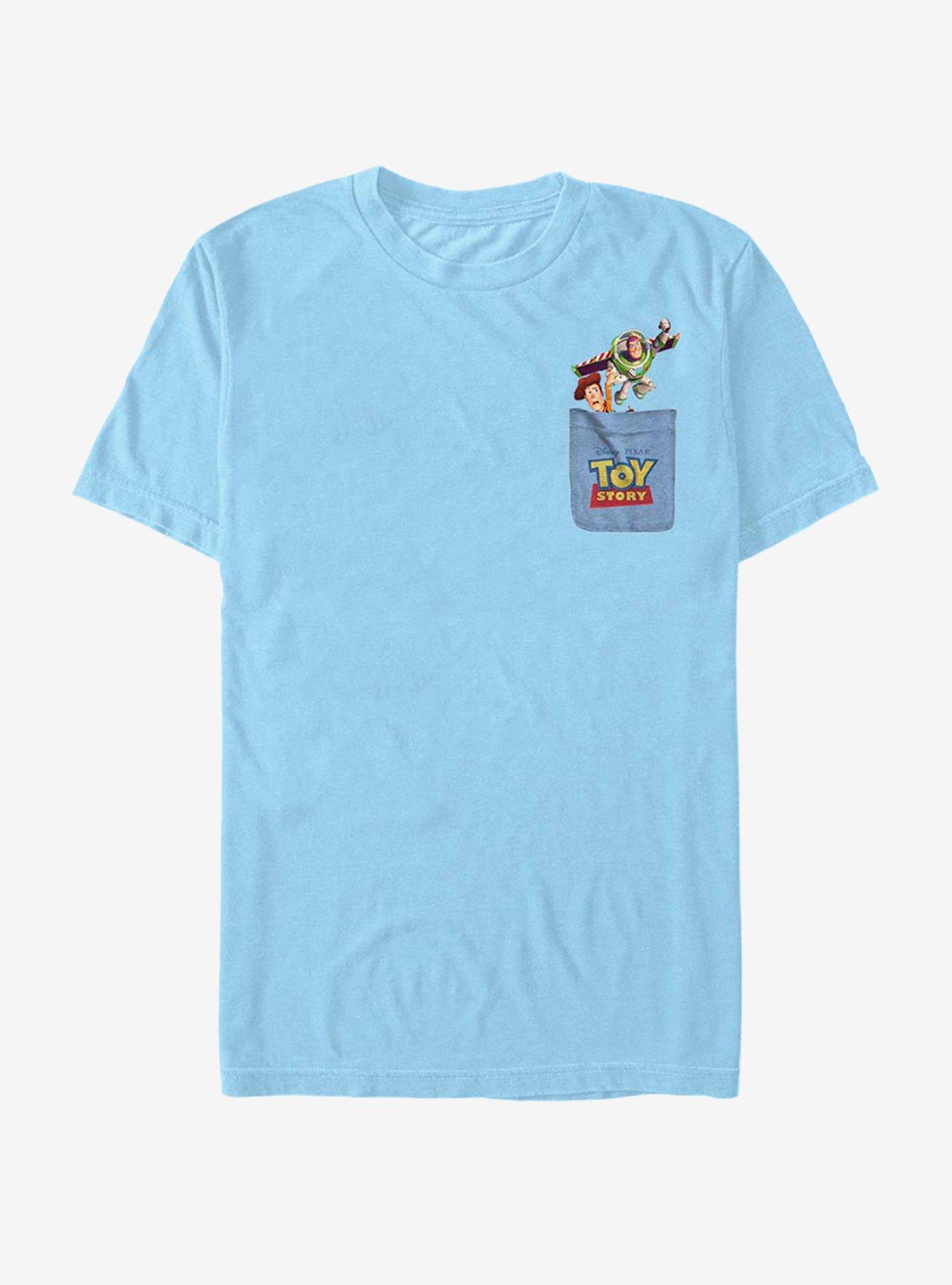 Disney Pixar Toy Story Buzz Woody Faux Pocket T-Shirt, LT BLUE, hi-res