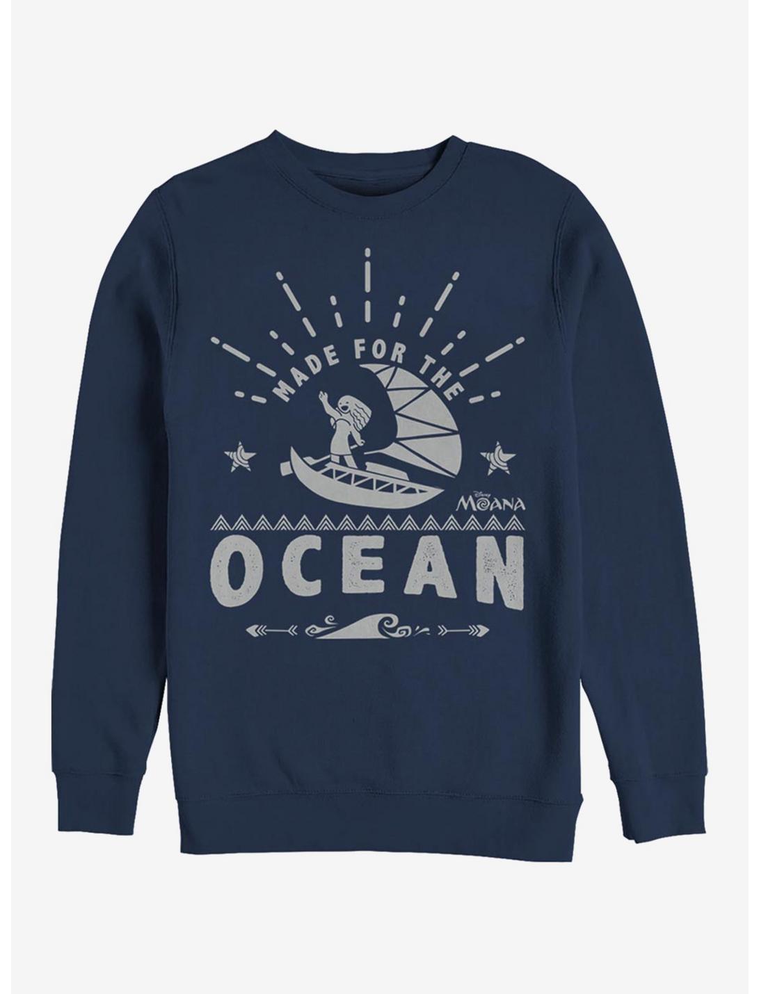 Disney Moana Made For The Ocean Crew Sweatshirt, NAVY, hi-res