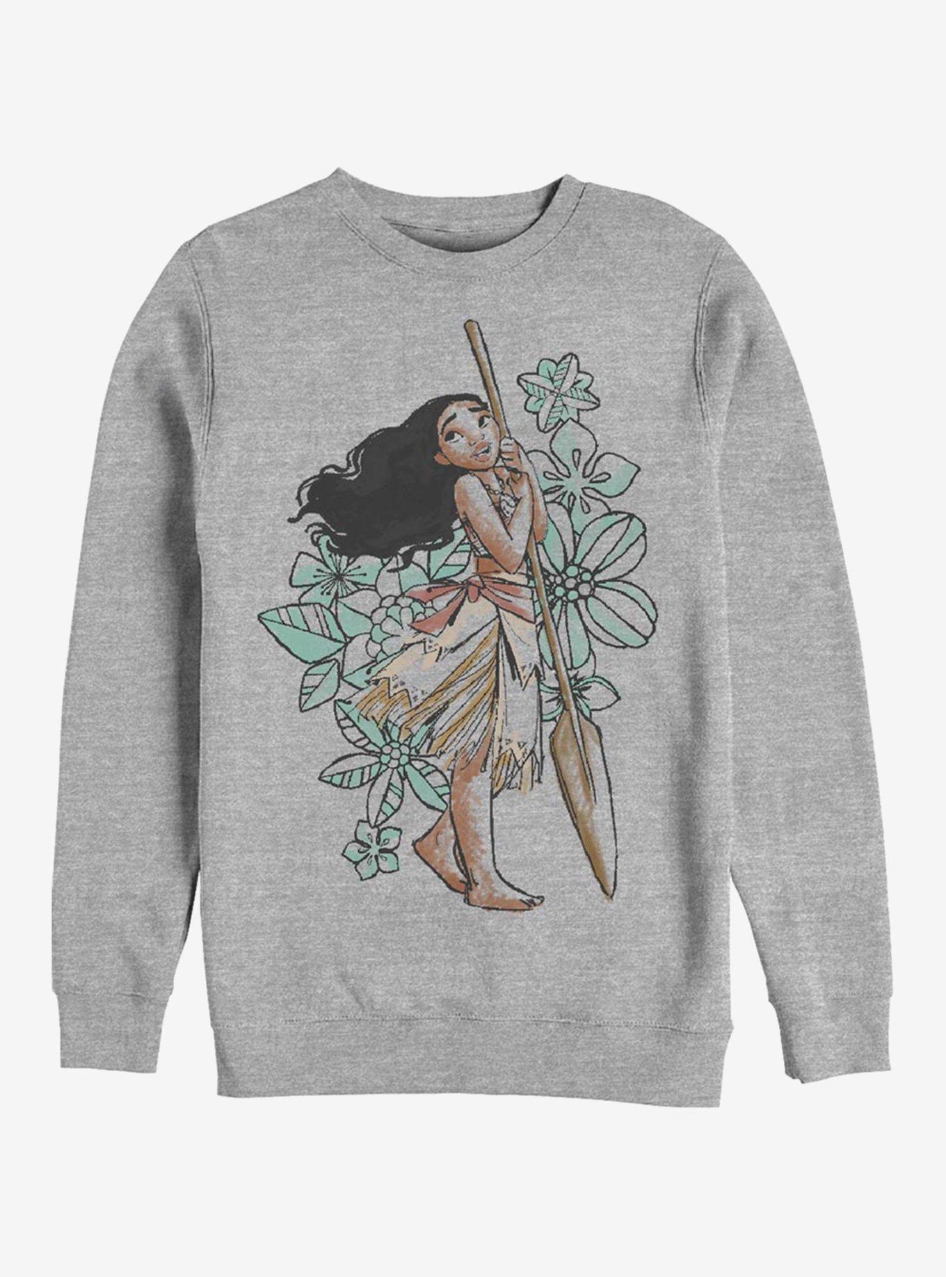 Disney Moana Moana Sketch Crew Sweatshirt, ATH HTR, hi-res