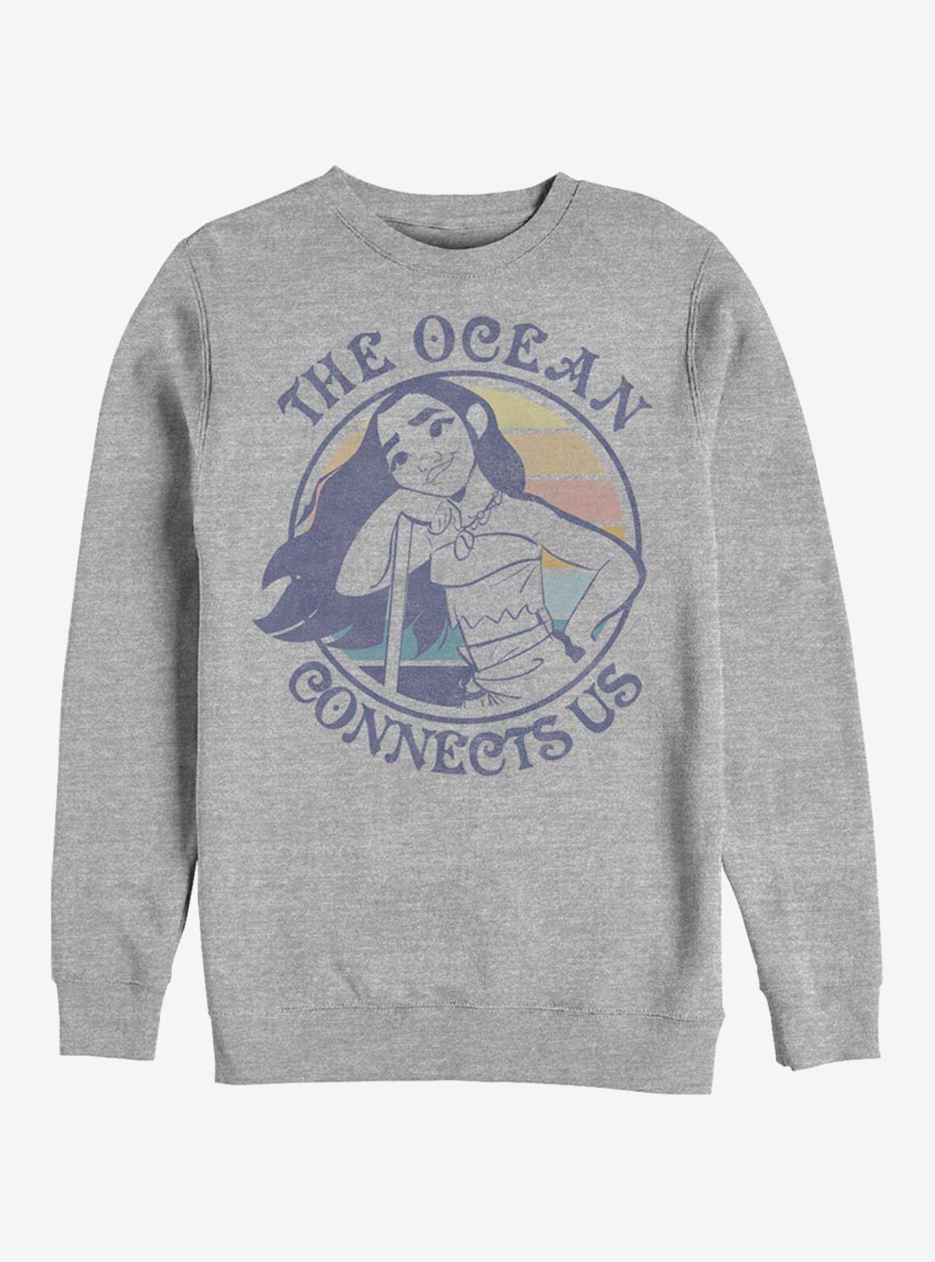 Disney Moana Sunset Moana Crew Sweatshirt, ATH HTR, hi-res